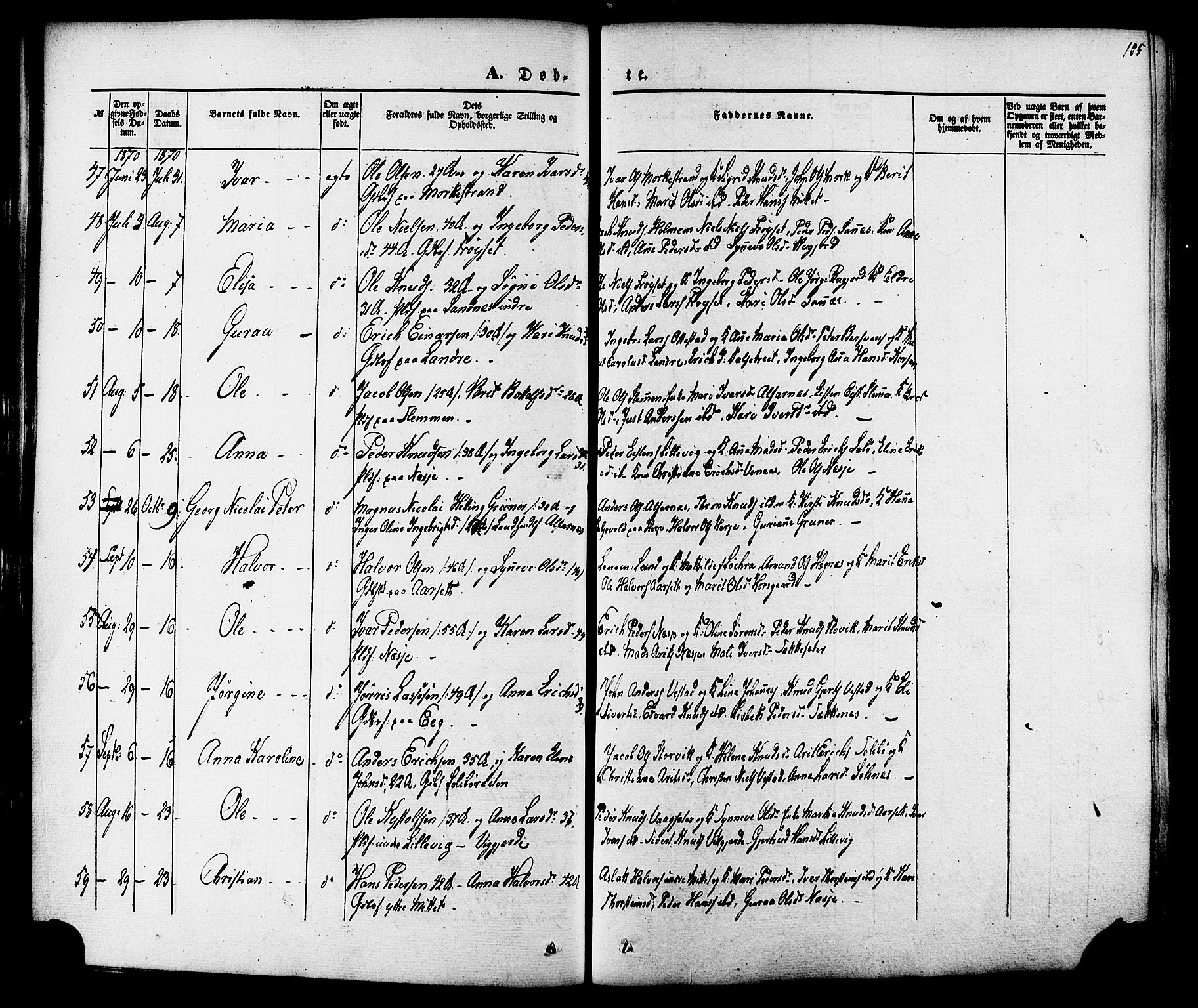 Ministerialprotokoller, klokkerbøker og fødselsregistre - Møre og Romsdal, AV/SAT-A-1454/547/L0603: Parish register (official) no. 547A05, 1846-1877, p. 105