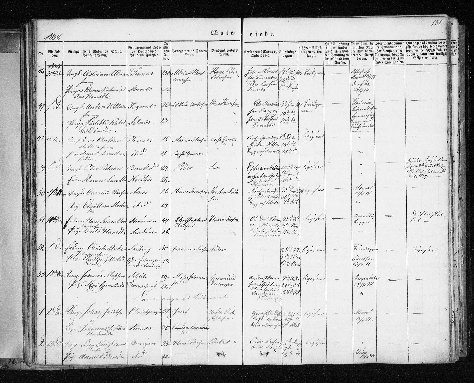 Tromsø sokneprestkontor/stiftsprosti/domprosti, SATØ/S-1343/G/Ga/L0009kirke: Parish register (official) no. 9, 1837-1847, p. 181