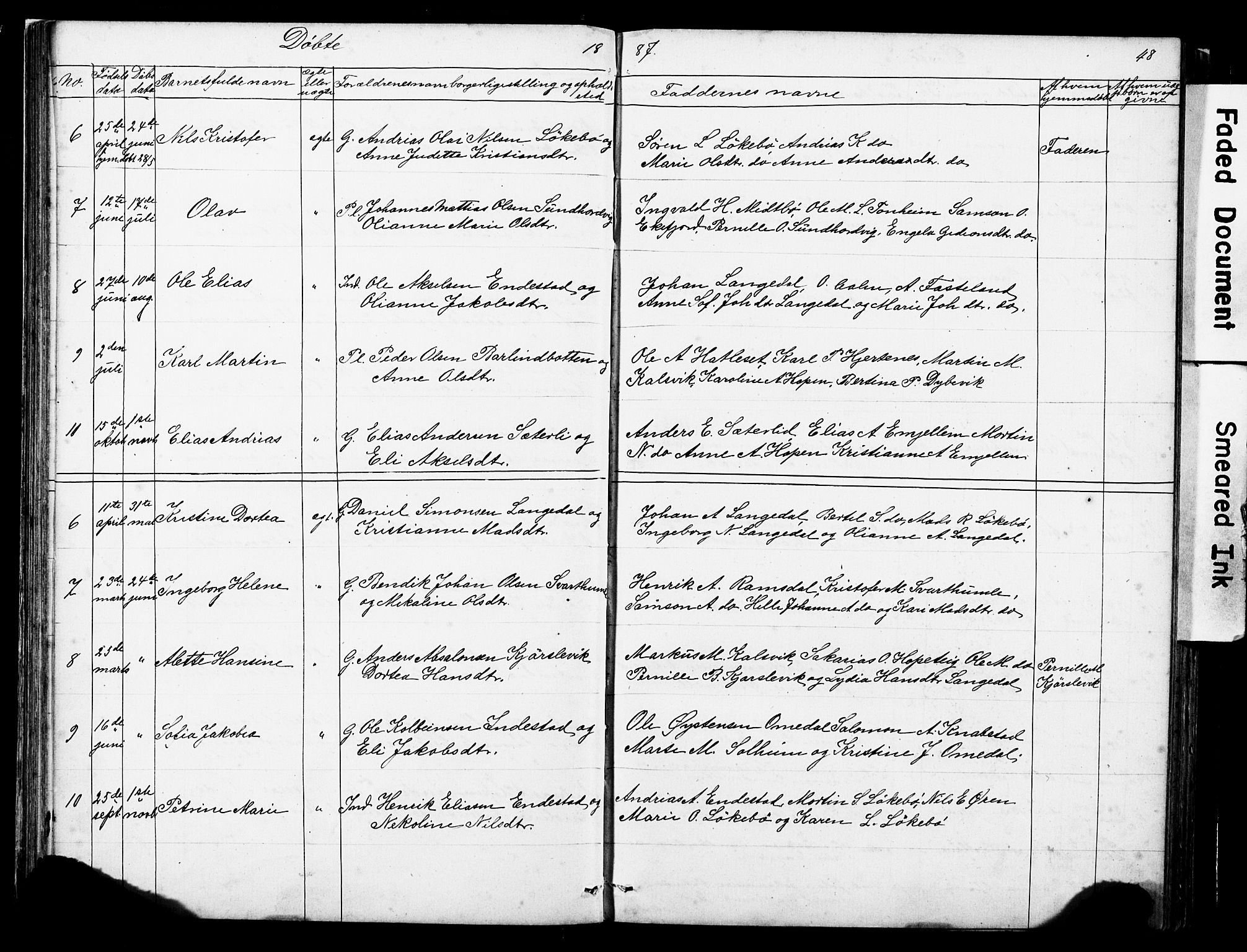 Kinn sokneprestembete, AV/SAB-A-80801/H/Hab/Habe/L0001: Parish register (copy) no. E 1, 1864-1899, p. 48