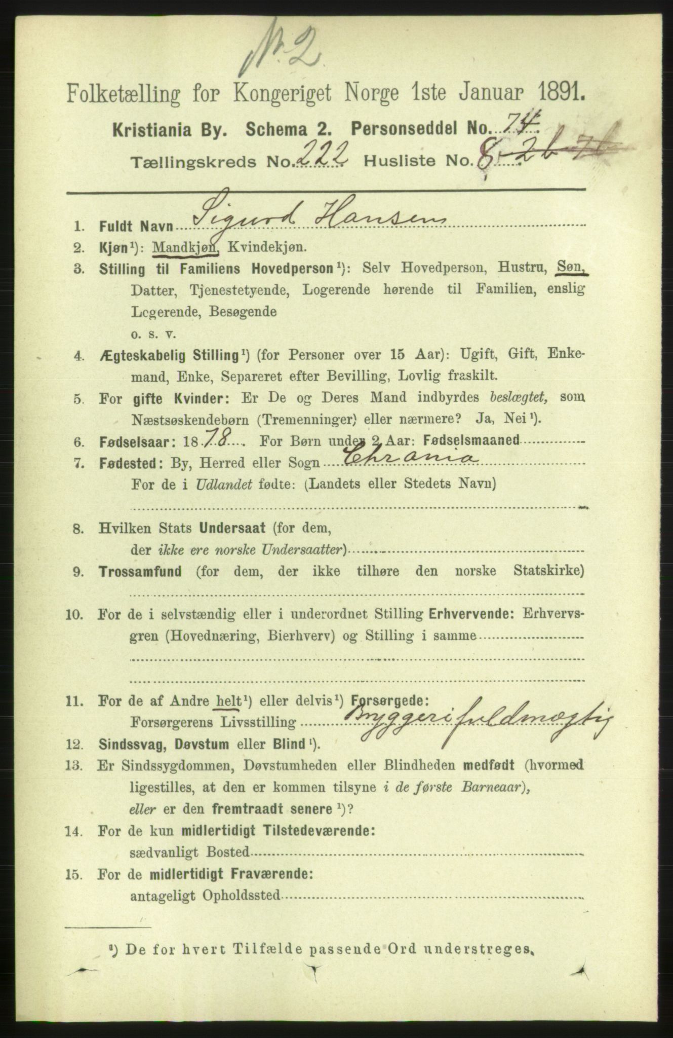 RA, 1891 census for 0301 Kristiania, 1891, p. 133382