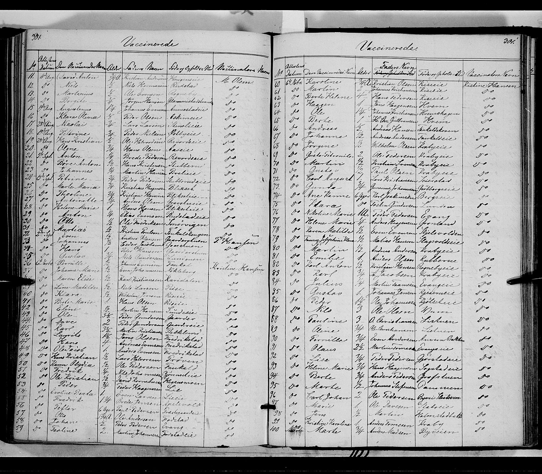 Østre Toten prestekontor, SAH/PREST-104/H/Ha/Haa/L0003: Parish register (official) no. 3, 1848-1856, p. 301