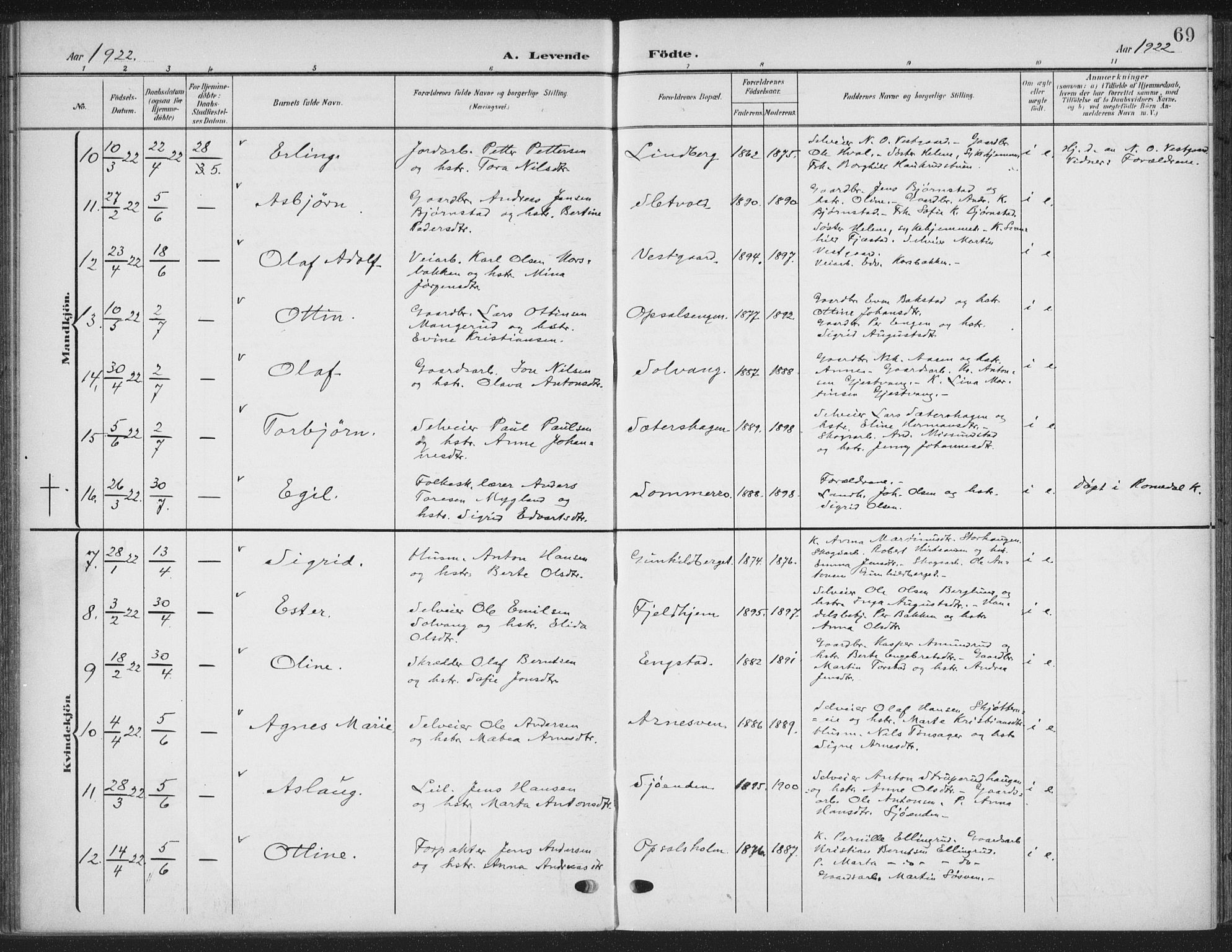 Romedal prestekontor, AV/SAH-PREST-004/K/L0009: Parish register (official) no. 9, 1906-1929, p. 69