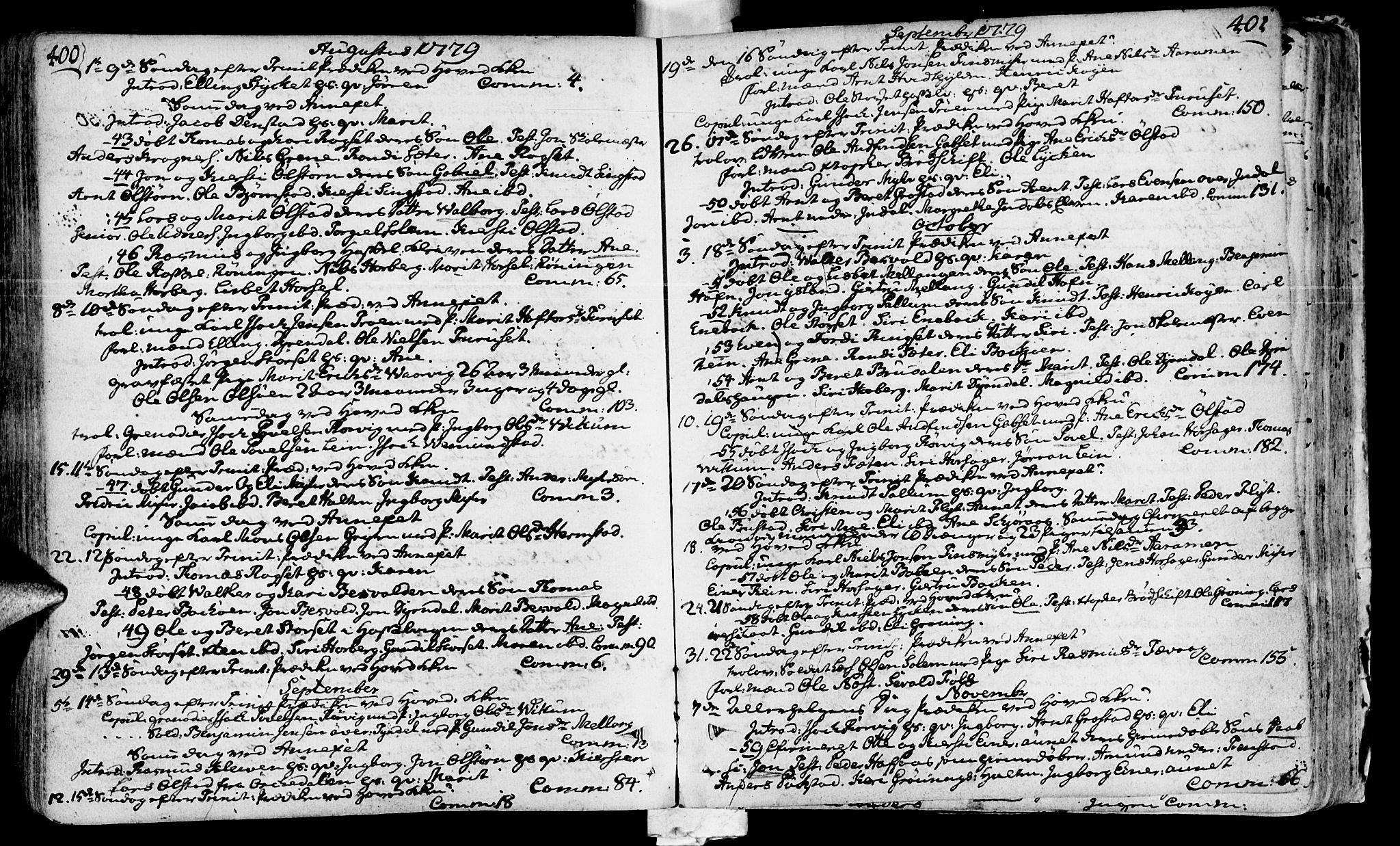 Ministerialprotokoller, klokkerbøker og fødselsregistre - Sør-Trøndelag, SAT/A-1456/646/L0605: Parish register (official) no. 646A03, 1751-1790, p. 400-401