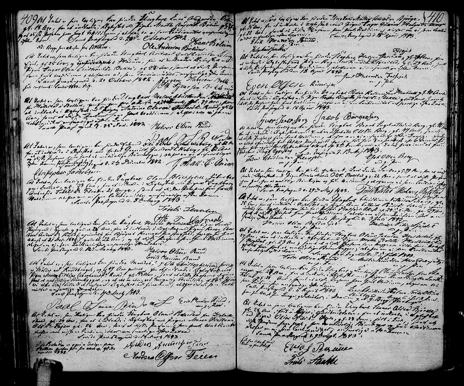 Sande Kirkebøker, SAKO/A-53/F/Fa/L0002: Parish register (official) no. 2, 1804-1814, p. 409-410