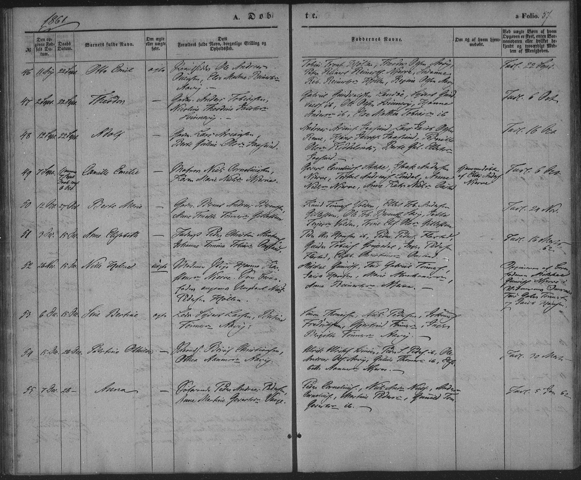 Sør-Audnedal sokneprestkontor, SAK/1111-0039/F/Fa/Faa/L0002: Parish register (official) no. A 2, 1848-1867, p. 57