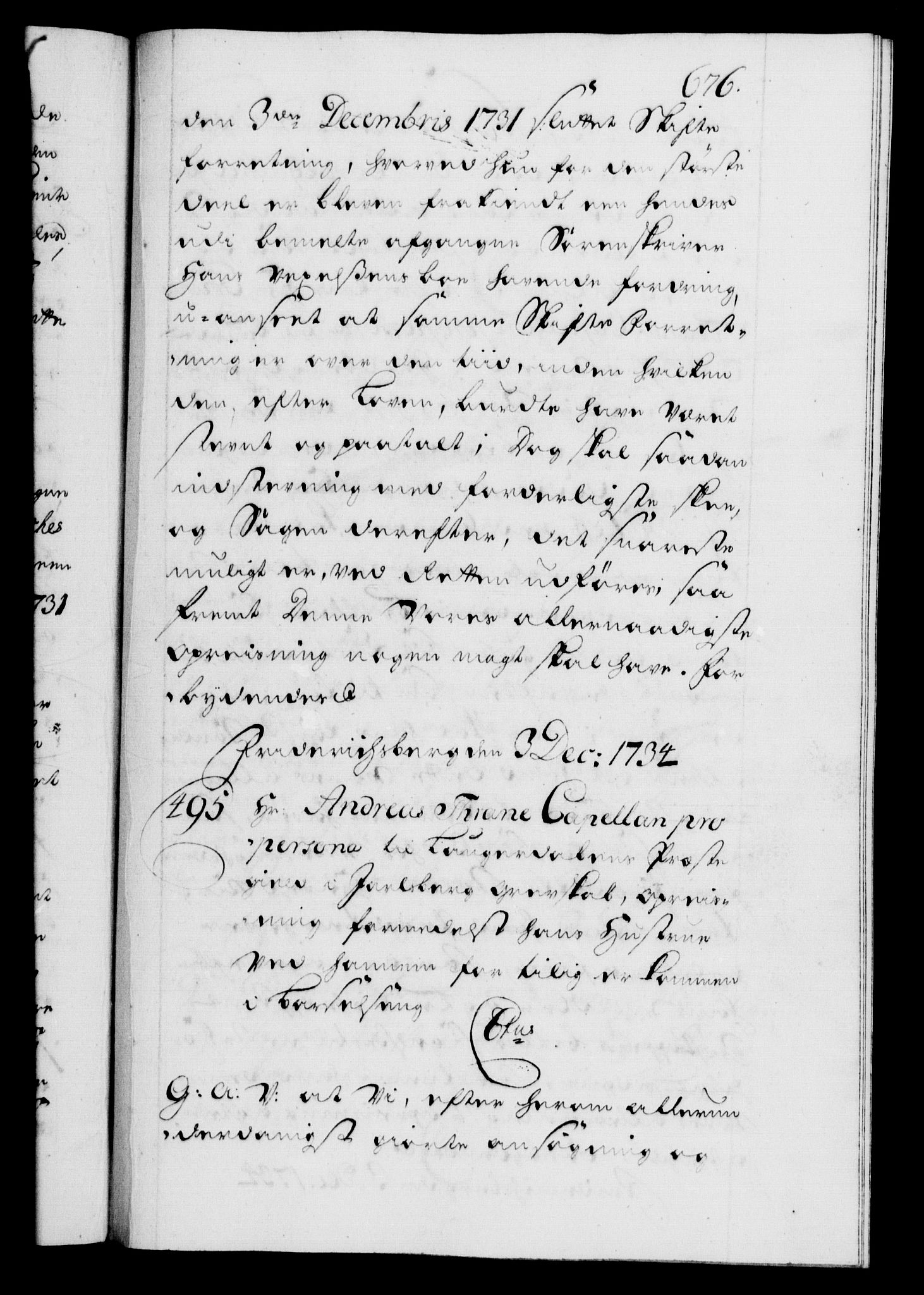 Danske Kanselli 1572-1799, AV/RA-EA-3023/F/Fc/Fca/Fcaa/L0028: Norske registre, 1733-1734, p. 676a