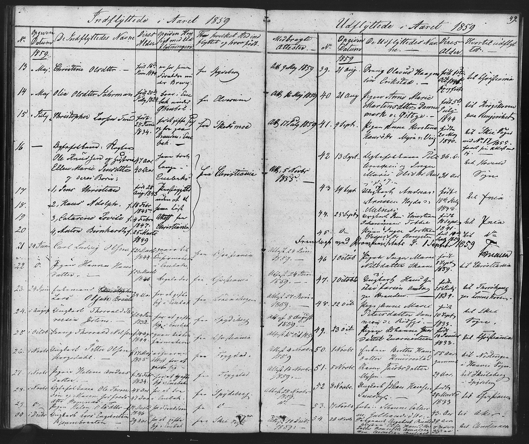 Enebakk prestekontor Kirkebøker, SAO/A-10171c/F/Fa/L0014: Parish register (official) no. I 14, 1833-1878, p. 49
