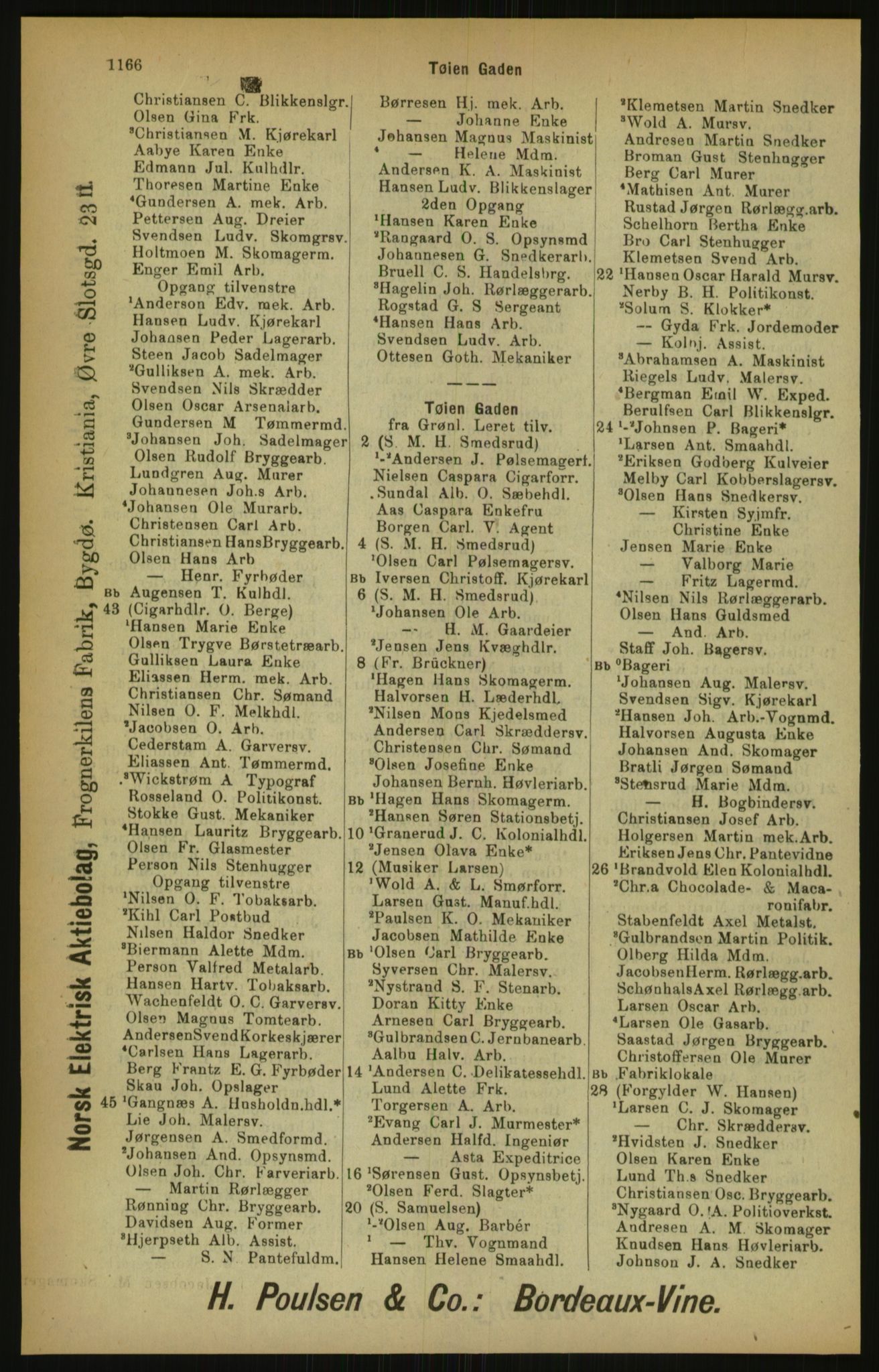 Kristiania/Oslo adressebok, PUBL/-, 1900, p. 1166