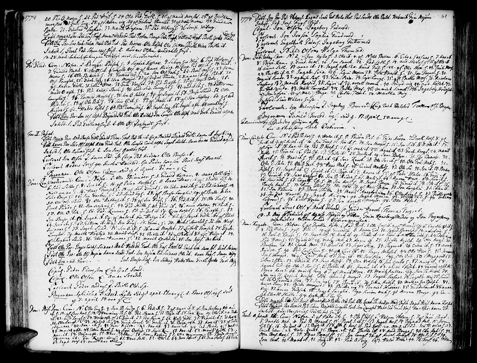 Ministerialprotokoller, klokkerbøker og fødselsregistre - Sør-Trøndelag, SAT/A-1456/695/L1138: Parish register (official) no. 695A02 /1, 1757-1801, p. 61