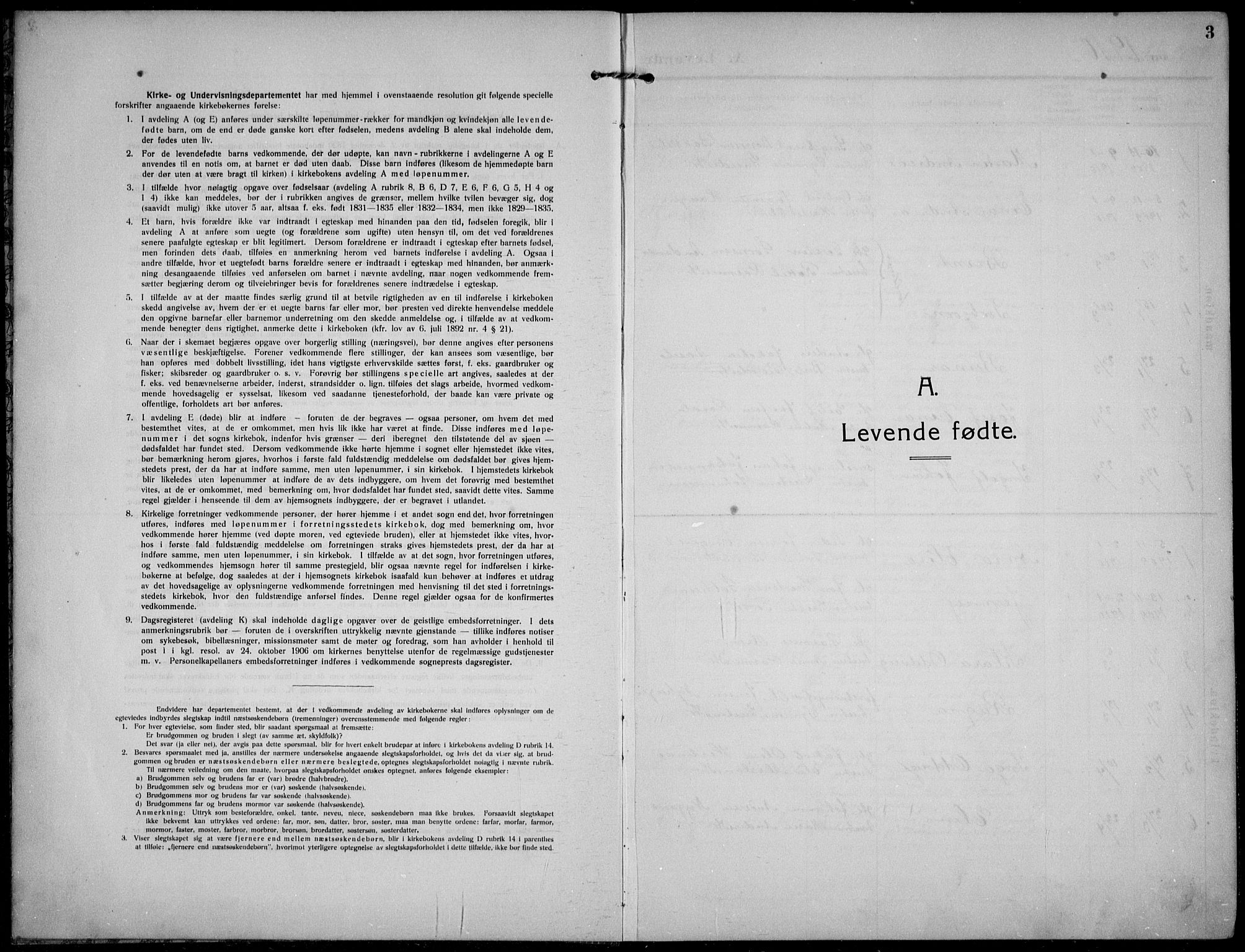 Gloppen sokneprestembete, AV/SAB-A-80101/H/Hab/Habb/L0003: Parish register (copy) no. B 3, 1910-1933, p. 3