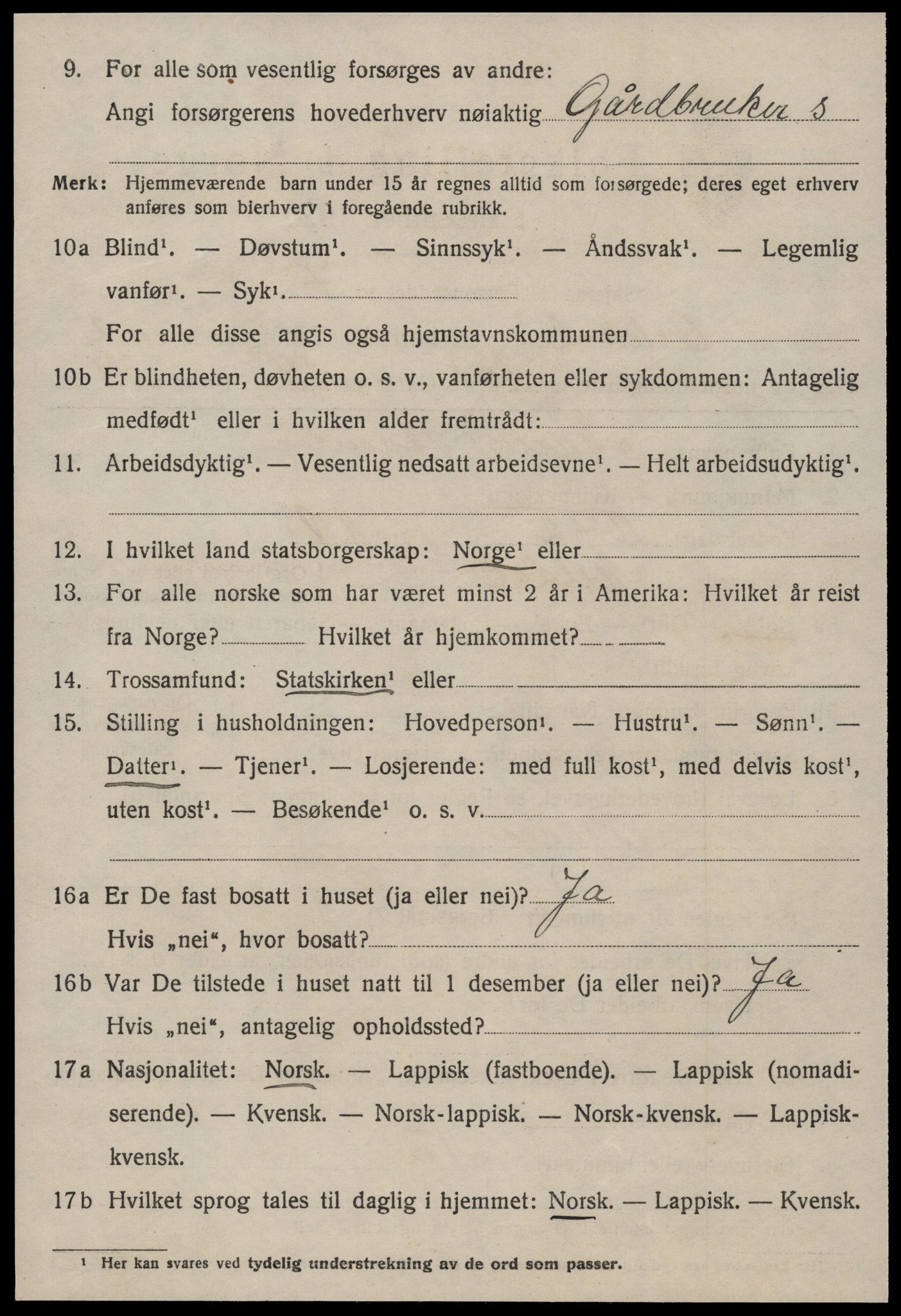 SAT, 1920 census for Orkdal, 1920, p. 3123