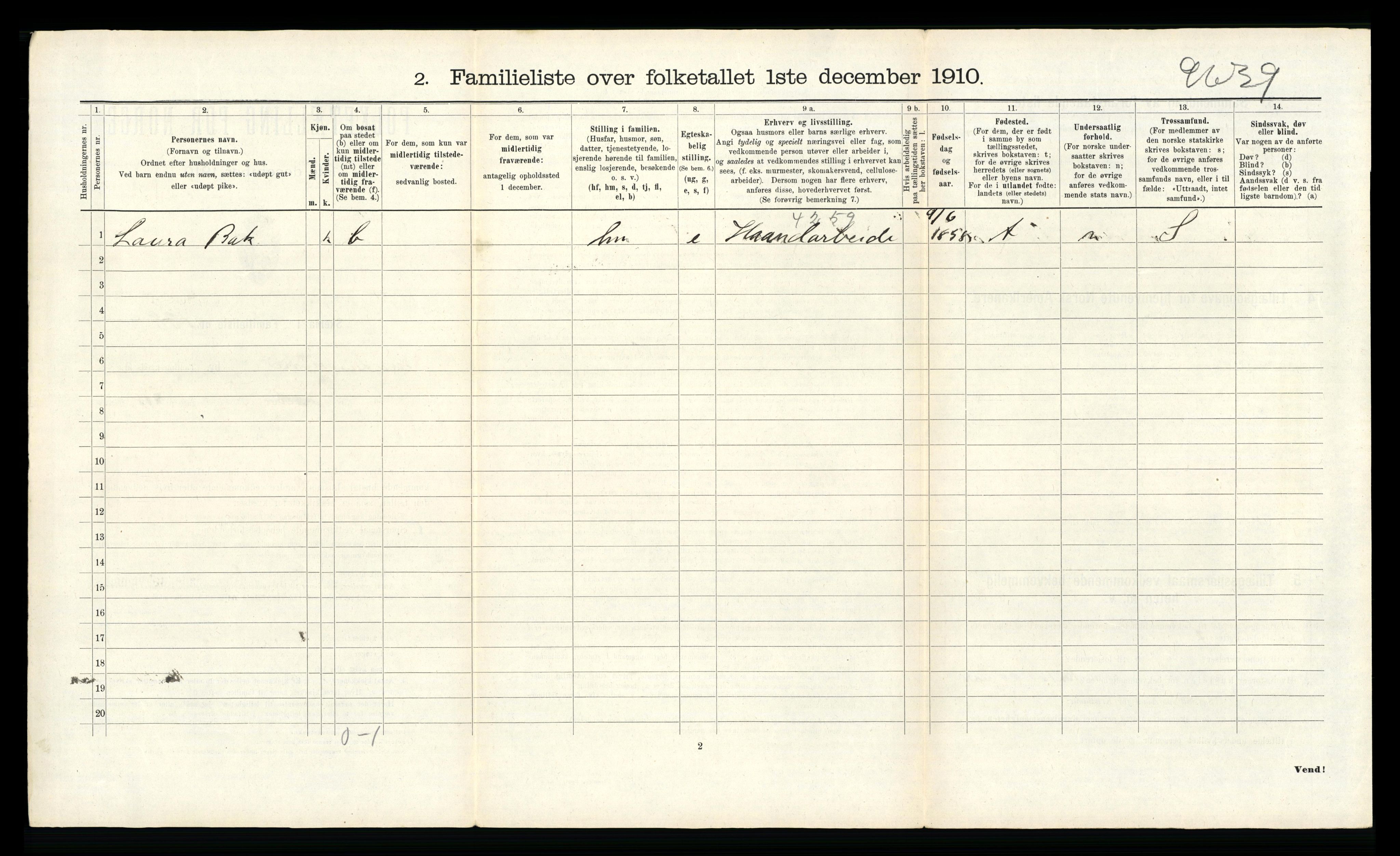 RA, 1910 census for Kristiansund, 1910, p. 7604