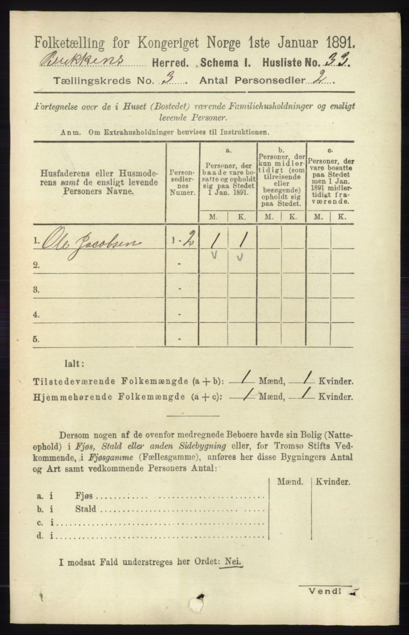 RA, 1891 census for 1145 Bokn, 1891, p. 623