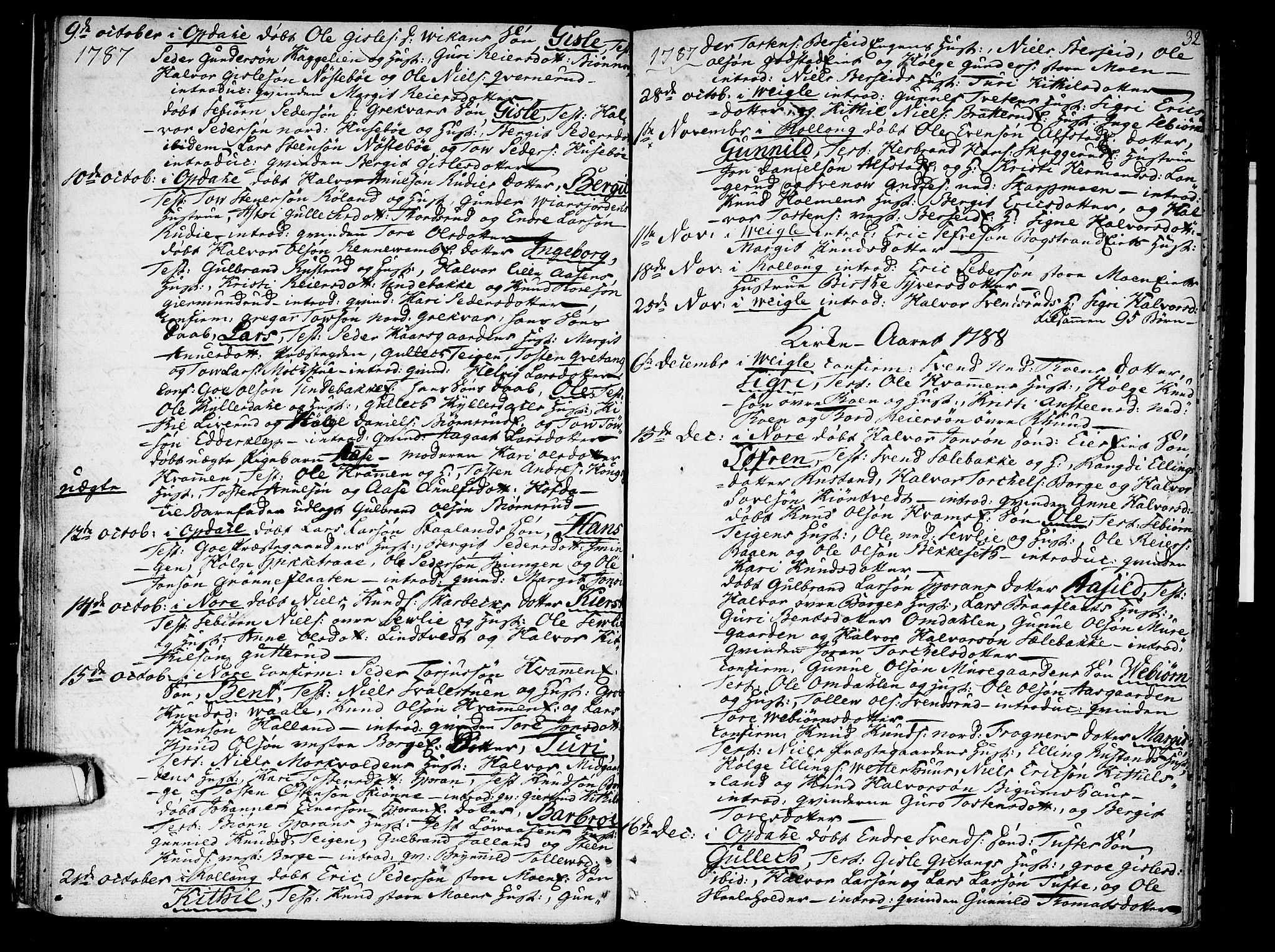 Rollag kirkebøker, SAKO/A-240/F/Fa/L0004: Parish register (official) no. I 4, 1778-1792, p. 32