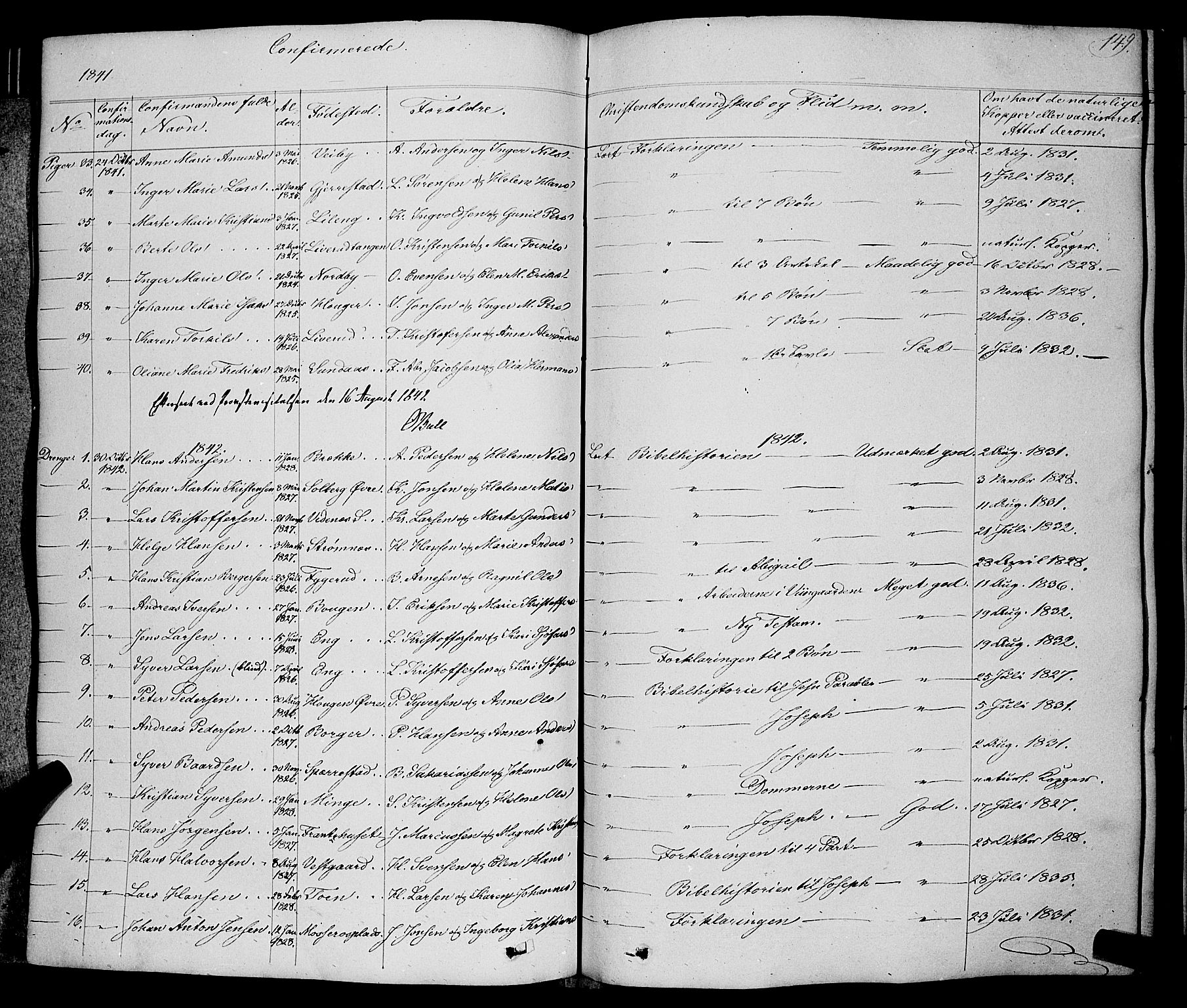 Skiptvet prestekontor Kirkebøker, AV/SAO-A-20009/F/Fa/L0006: Parish register (official) no. 6, 1839-1860, p. 149