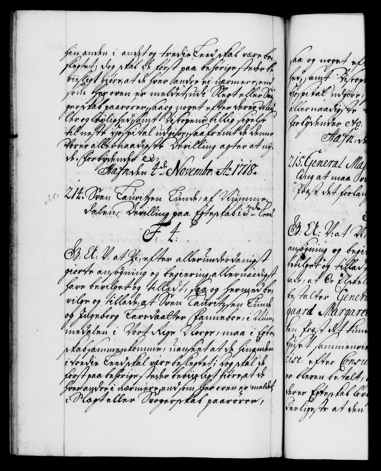 Danske Kanselli 1572-1799, AV/RA-EA-3023/F/Fc/Fca/Fcaa/L0022: Norske registre, 1716-1719, p. 420b