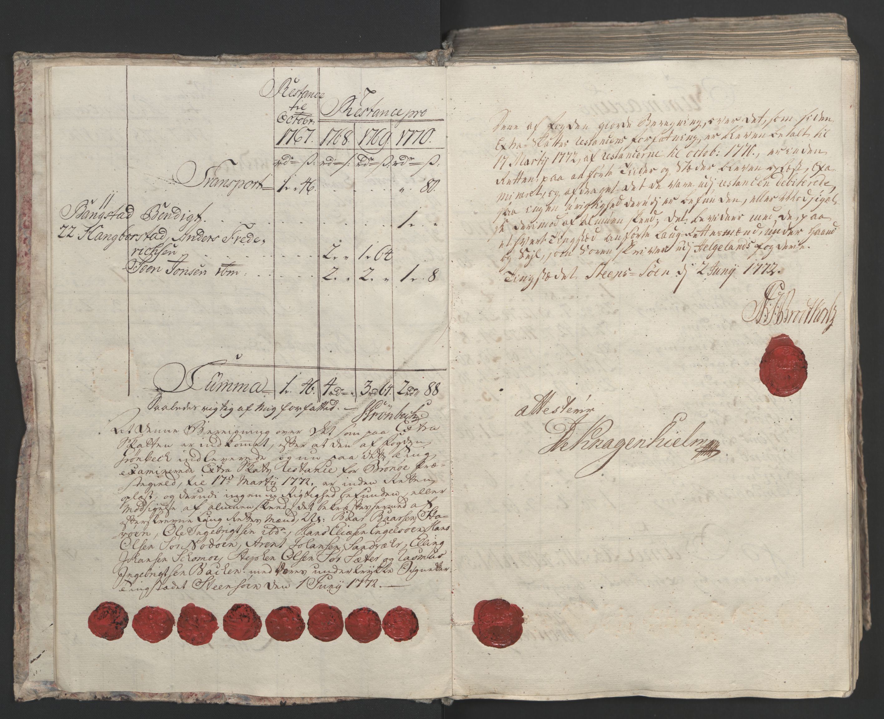 Rentekammeret inntil 1814, Realistisk ordnet avdeling, AV/RA-EA-4070/Ol/L0023: [Gg 10]: Ekstraskatten, 23.09.1762. Helgeland (restanseregister), 1767-1772, p. 261