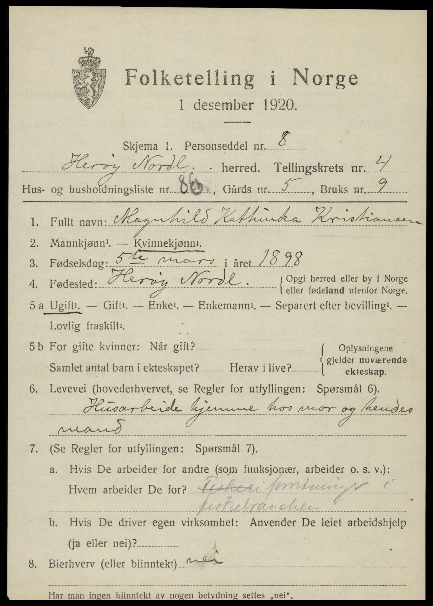 SAT, 1920 census for Herøy, 1920, p. 3428