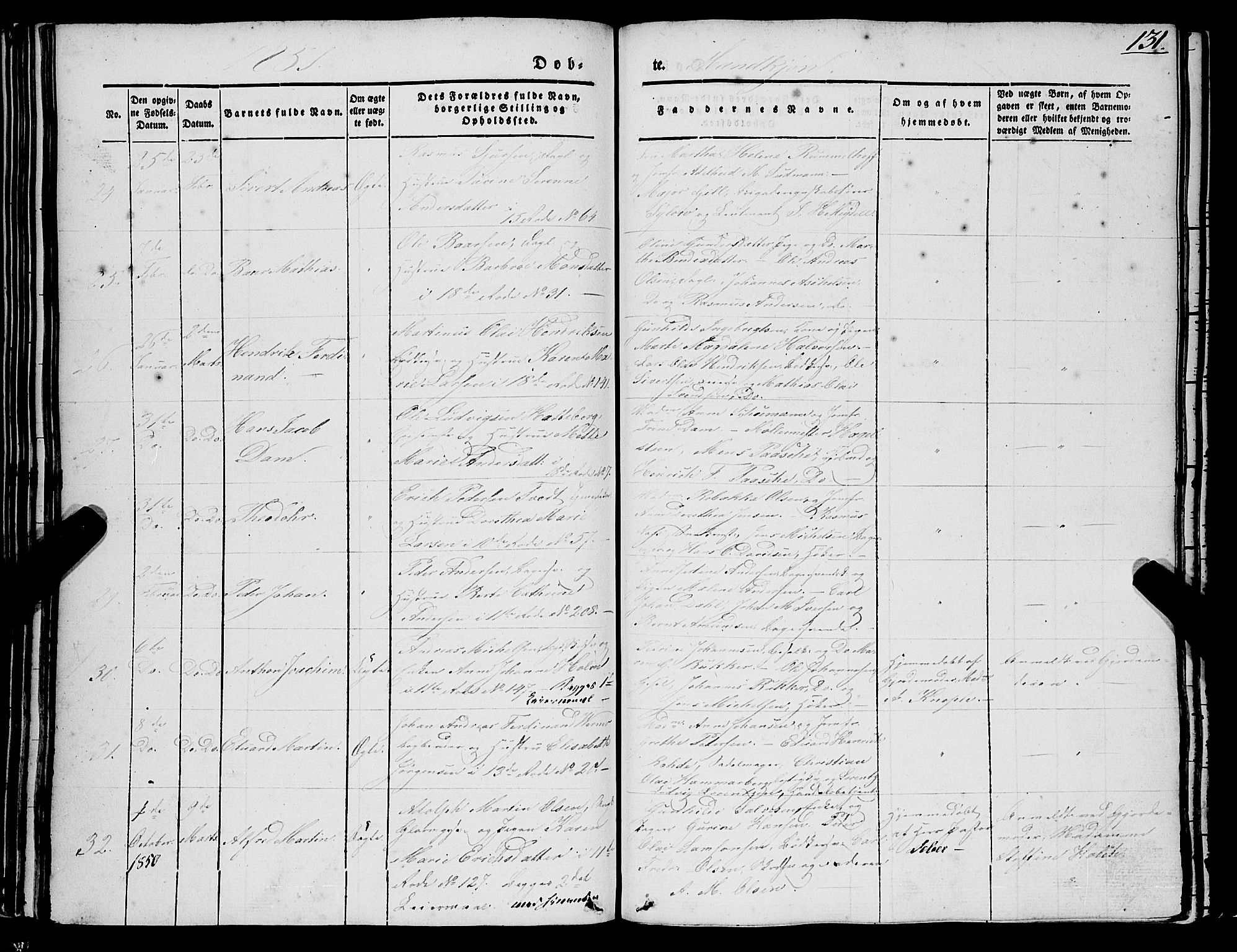 Domkirken sokneprestembete, AV/SAB-A-74801/H/Haa/L0019: Parish register (official) no. B 2, 1841-1851, p. 131