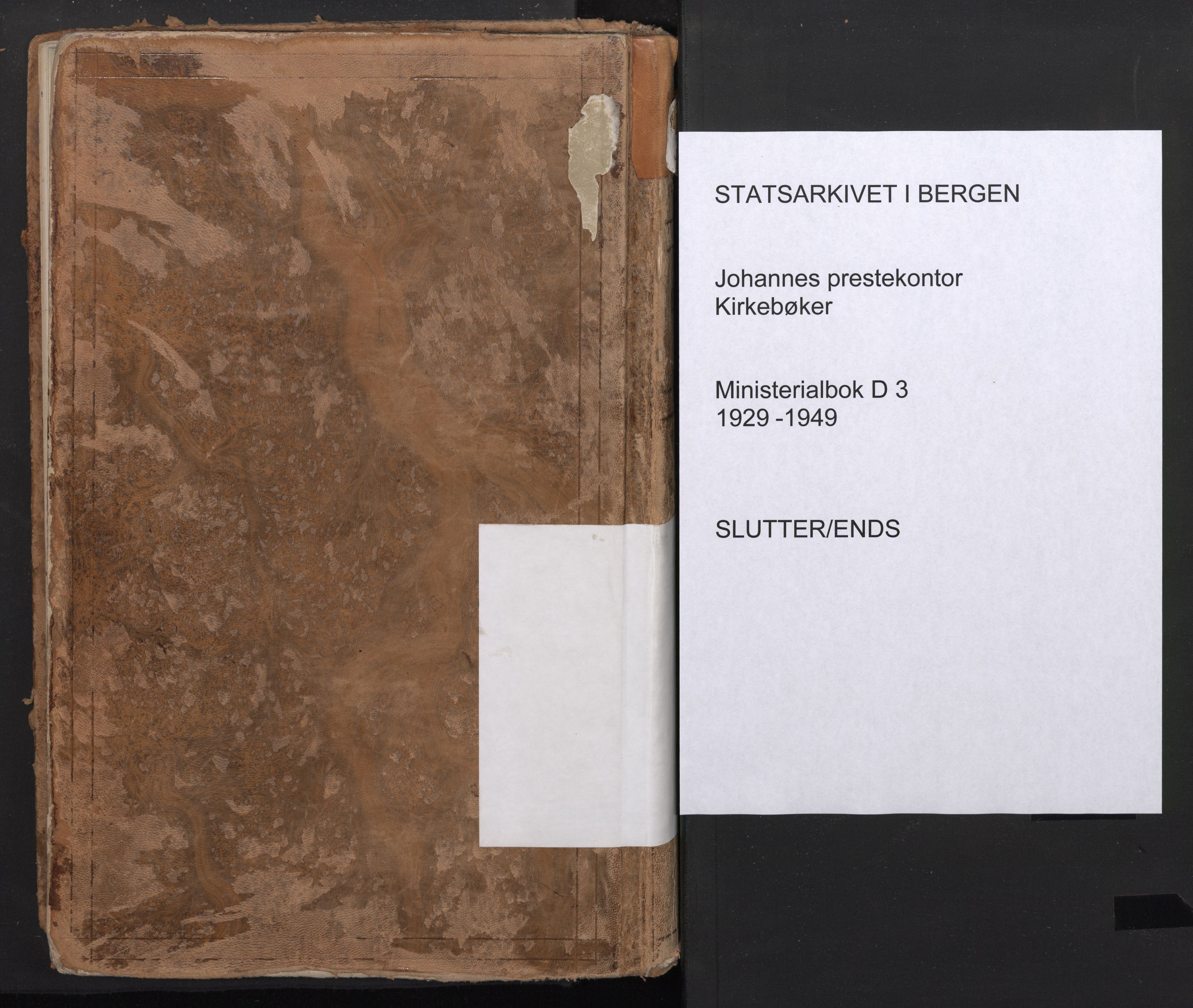 Johanneskirken sokneprestembete, AV/SAB-A-76001/H/Haa/L0014: Parish register (official) no. D 3, 1929-1949