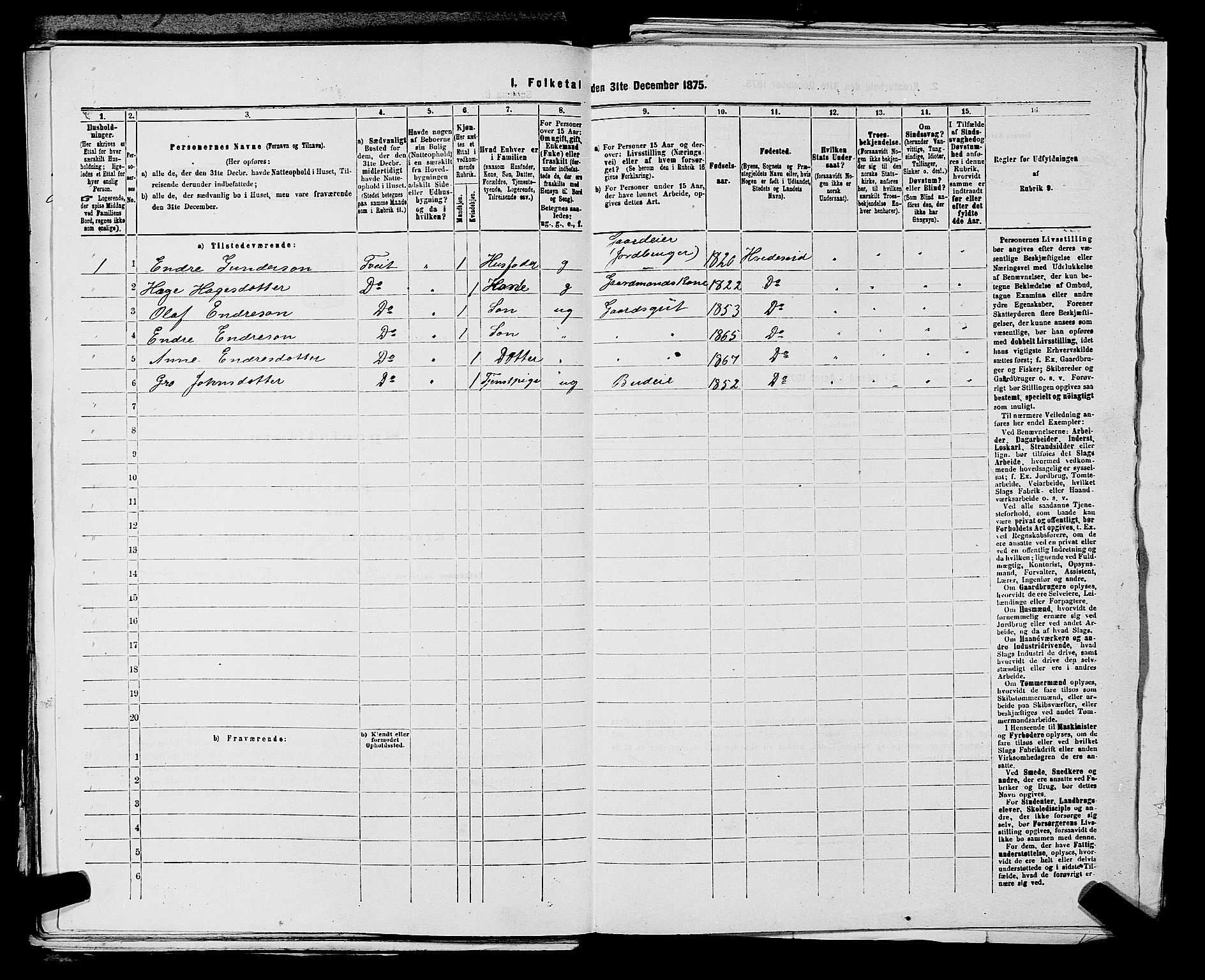 SAKO, 1875 census for 0829P Kviteseid, 1875, p. 163