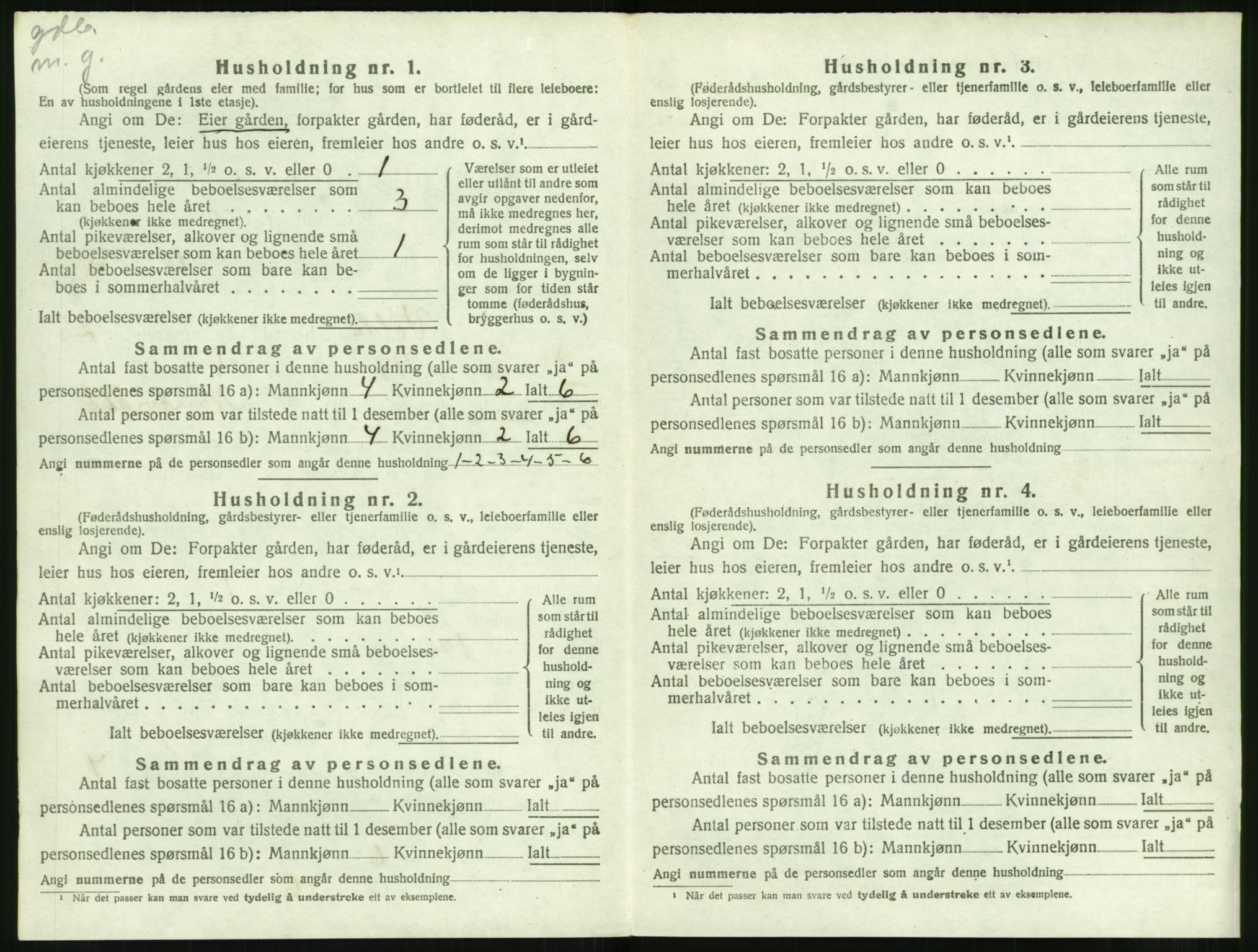 SAT, 1920 census for Volda, 1920, p. 1577