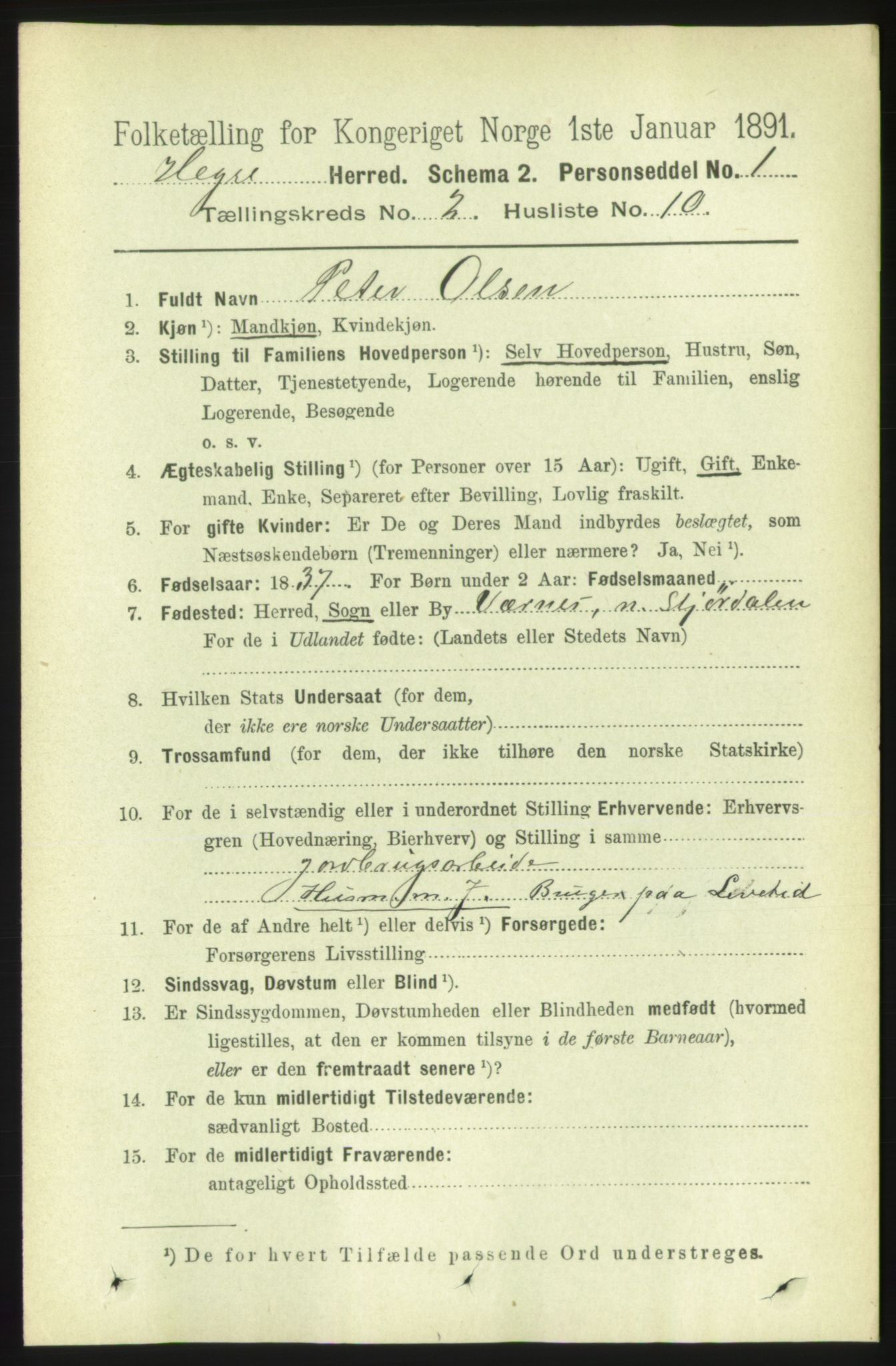 RA, 1891 census for 1712 Hegra, 1891, p. 567