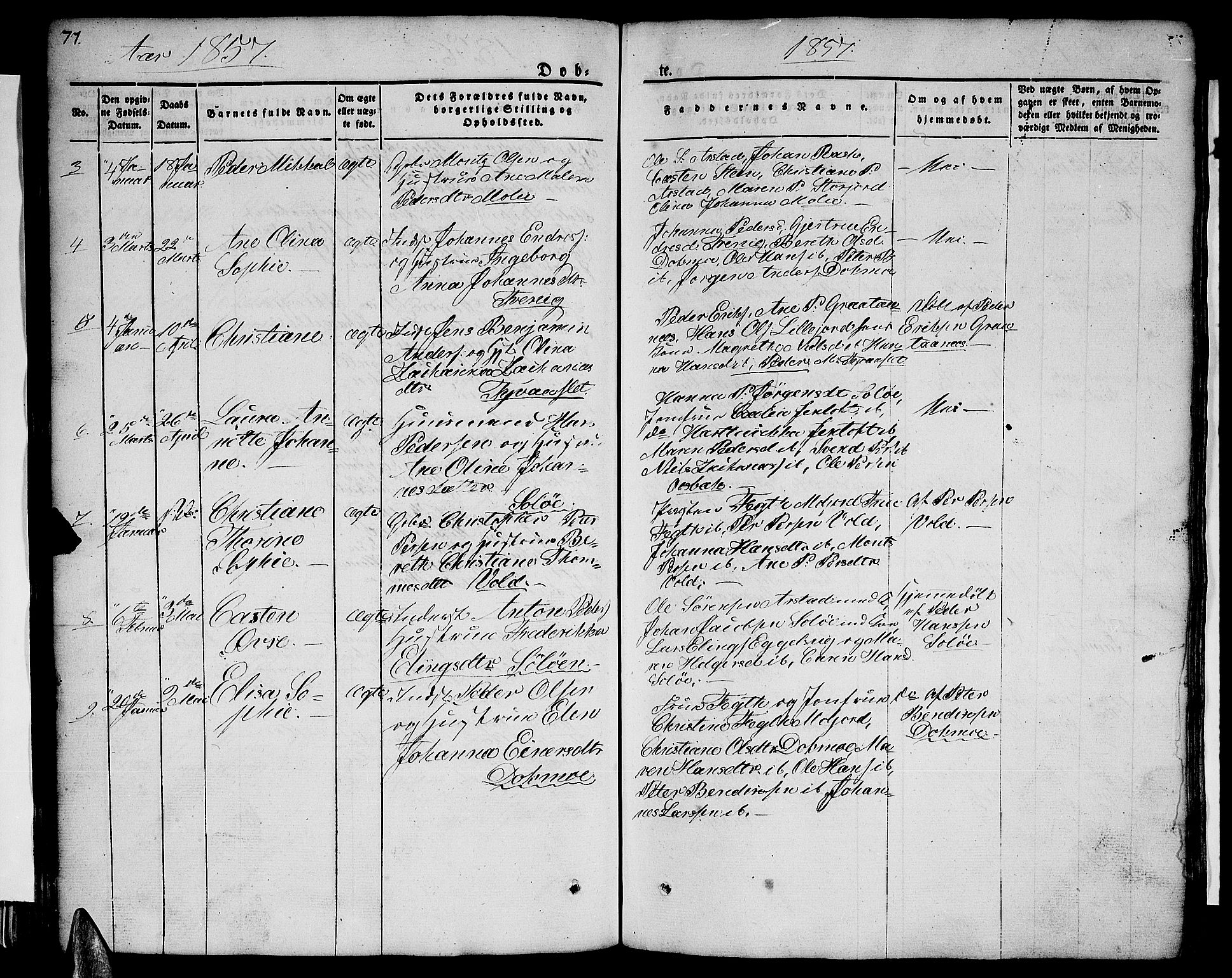 Ministerialprotokoller, klokkerbøker og fødselsregistre - Nordland, AV/SAT-A-1459/846/L0652: Parish register (copy) no. 846C02, 1841-1871, p. 77