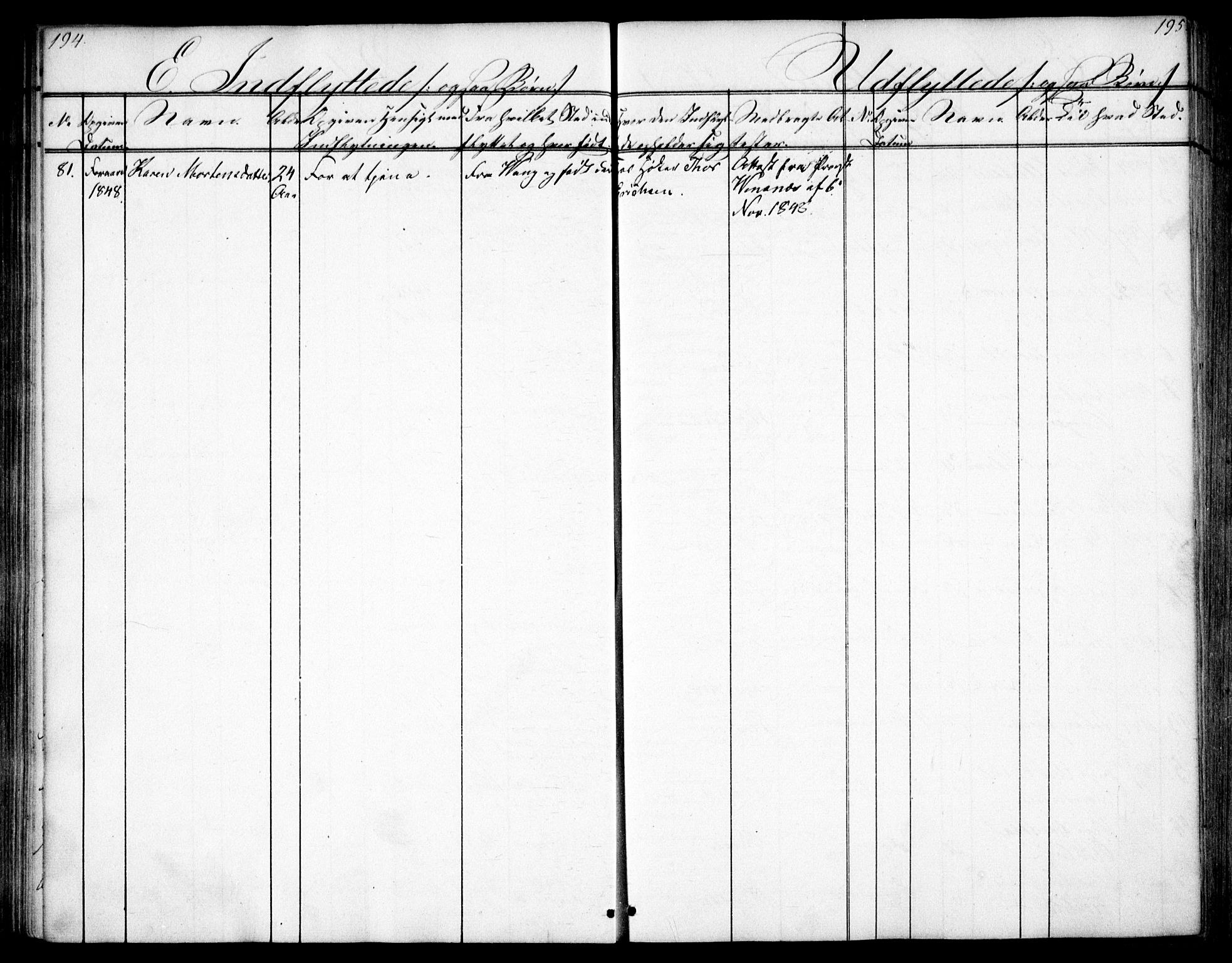 Oslo domkirke Kirkebøker, AV/SAO-A-10752/F/Fa/L0028: Parish register (official) no. 28, 1840-1876, p. 194-195
