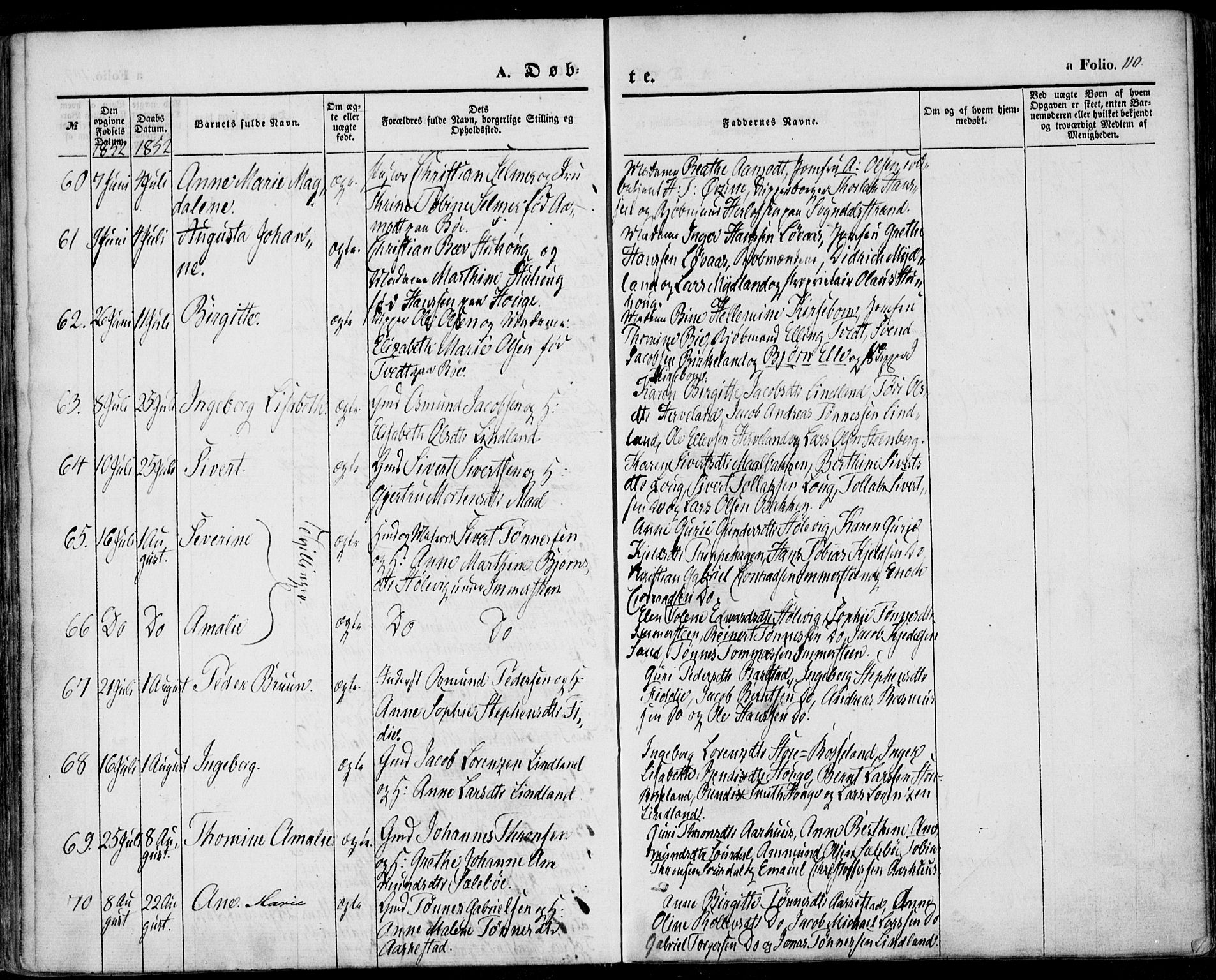 Sokndal sokneprestkontor, AV/SAST-A-101808: Parish register (official) no. A 8.1, 1842-1857, p. 110