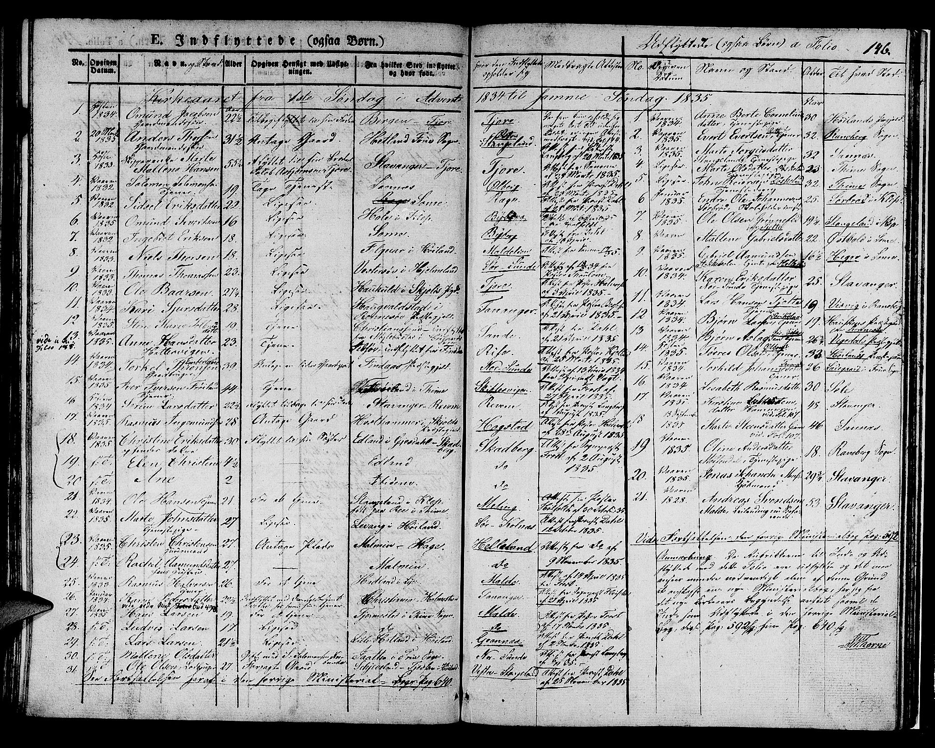 Håland sokneprestkontor, SAST/A-101802/001/30BA/L0005: Parish register (official) no. A 5, 1829-1841, p. 146
