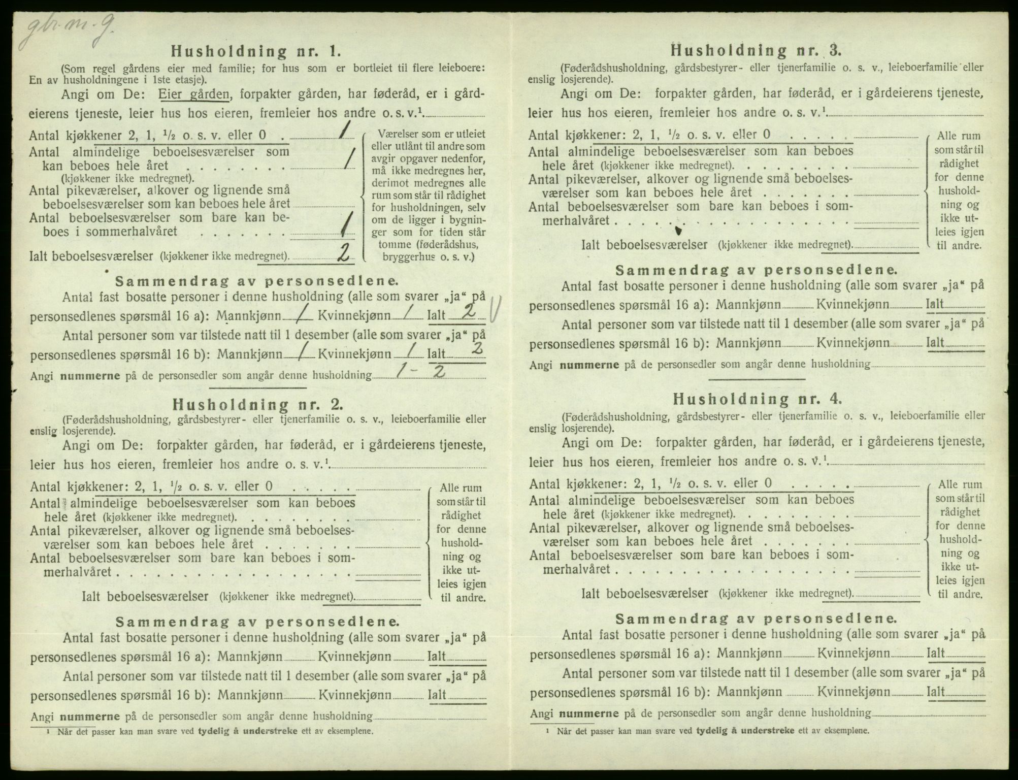 SAB, 1920 census for Fjelberg, 1920, p. 81