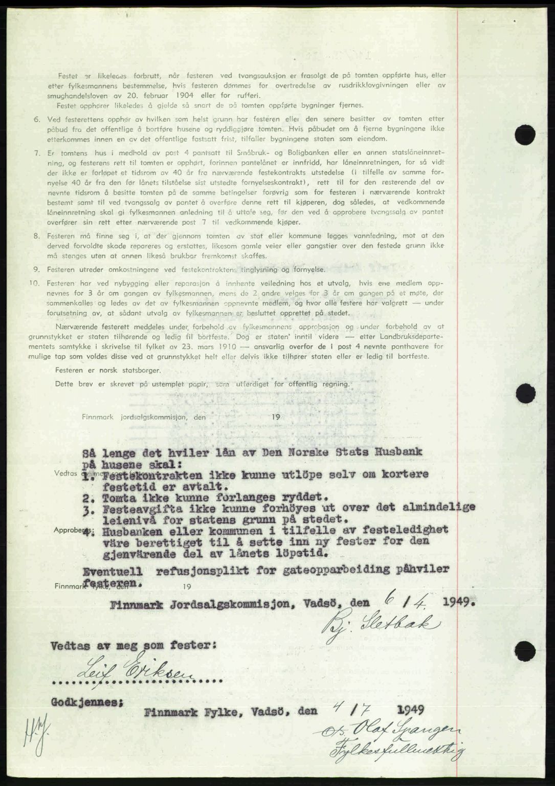 Alta fogderi/sorenskriveri, SATØ/SATØ-5/1/K/Kd/L0037pantebok: Mortgage book no. 39-40, 1948-1949, Diary no: : 783/1949