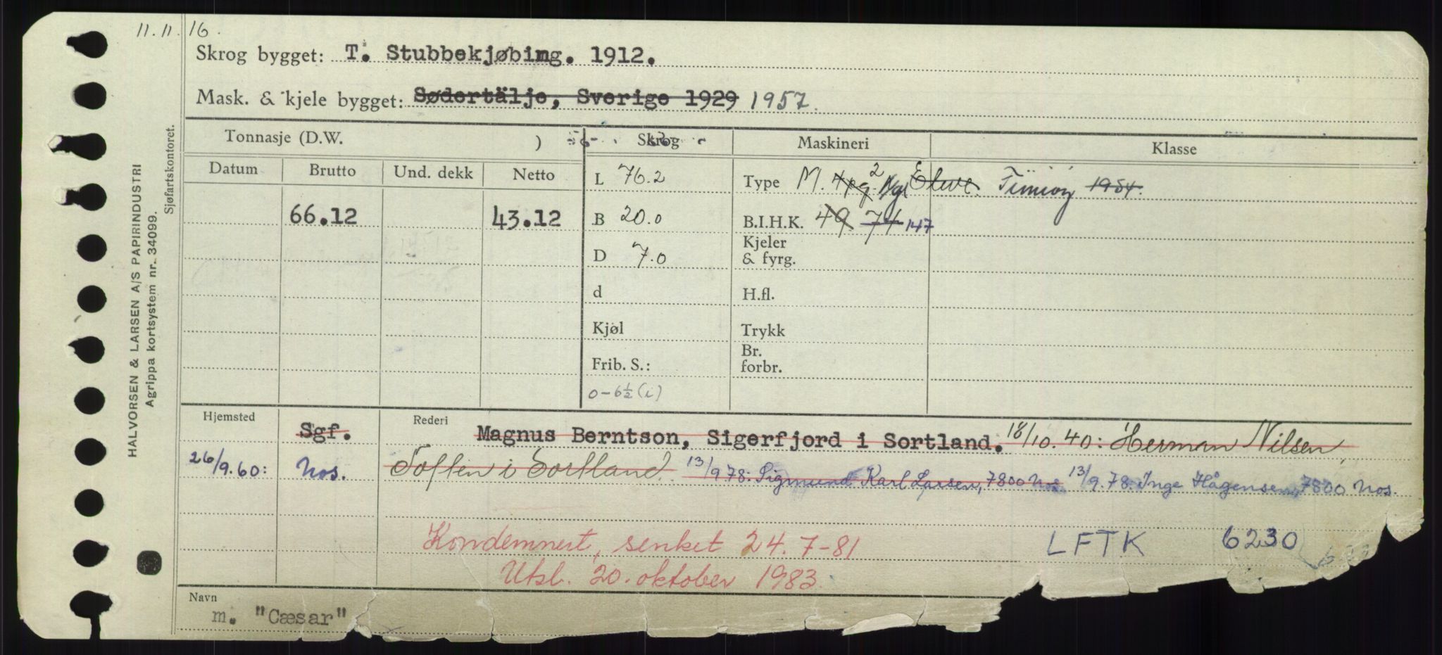 Sjøfartsdirektoratet med forløpere, Skipsmålingen, RA/S-1627/H/Hd/L0008: Fartøy, C-D, p. 301