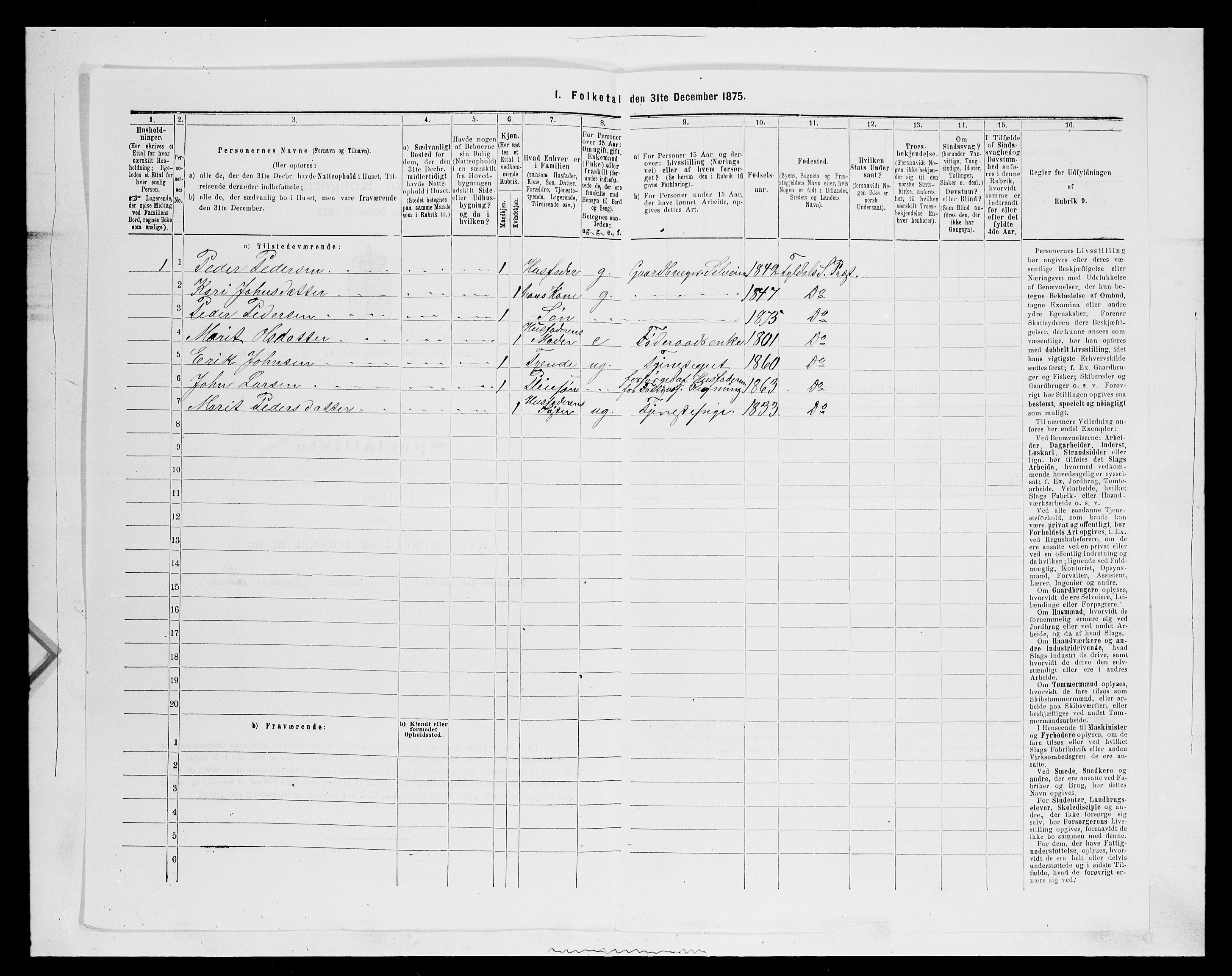 SAH, 1875 census for 0437P Tynset, 1875, p. 364