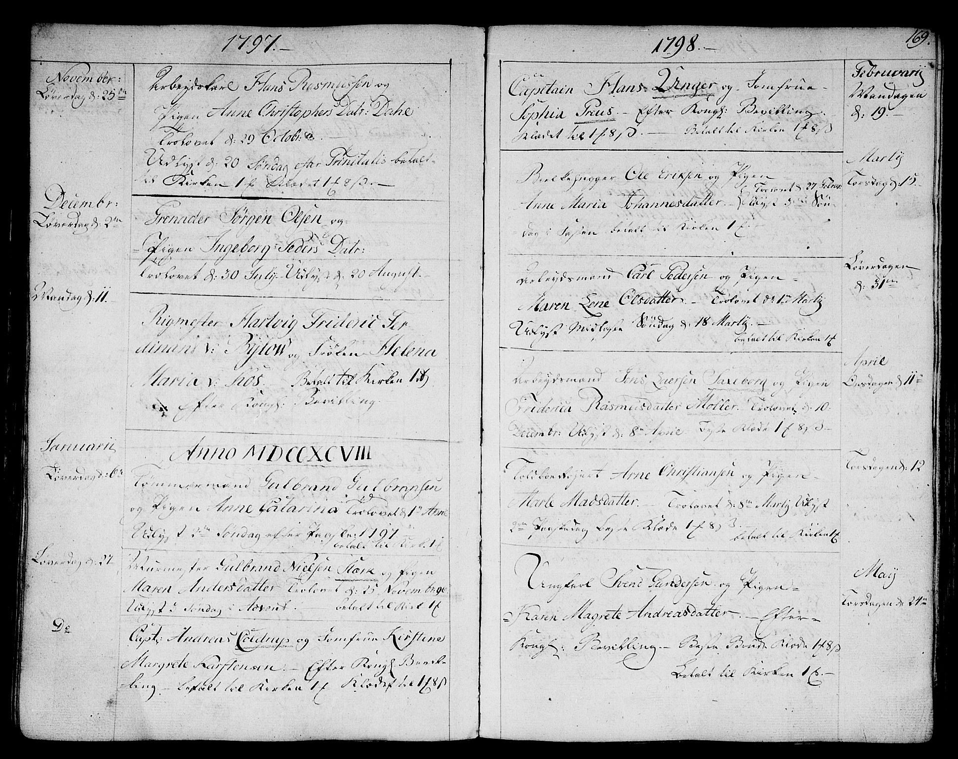 Strømsø kirkebøker, AV/SAKO-A-246/F/Fa/L0010: Parish register (official) no. I 10, 1792-1822, p. 169
