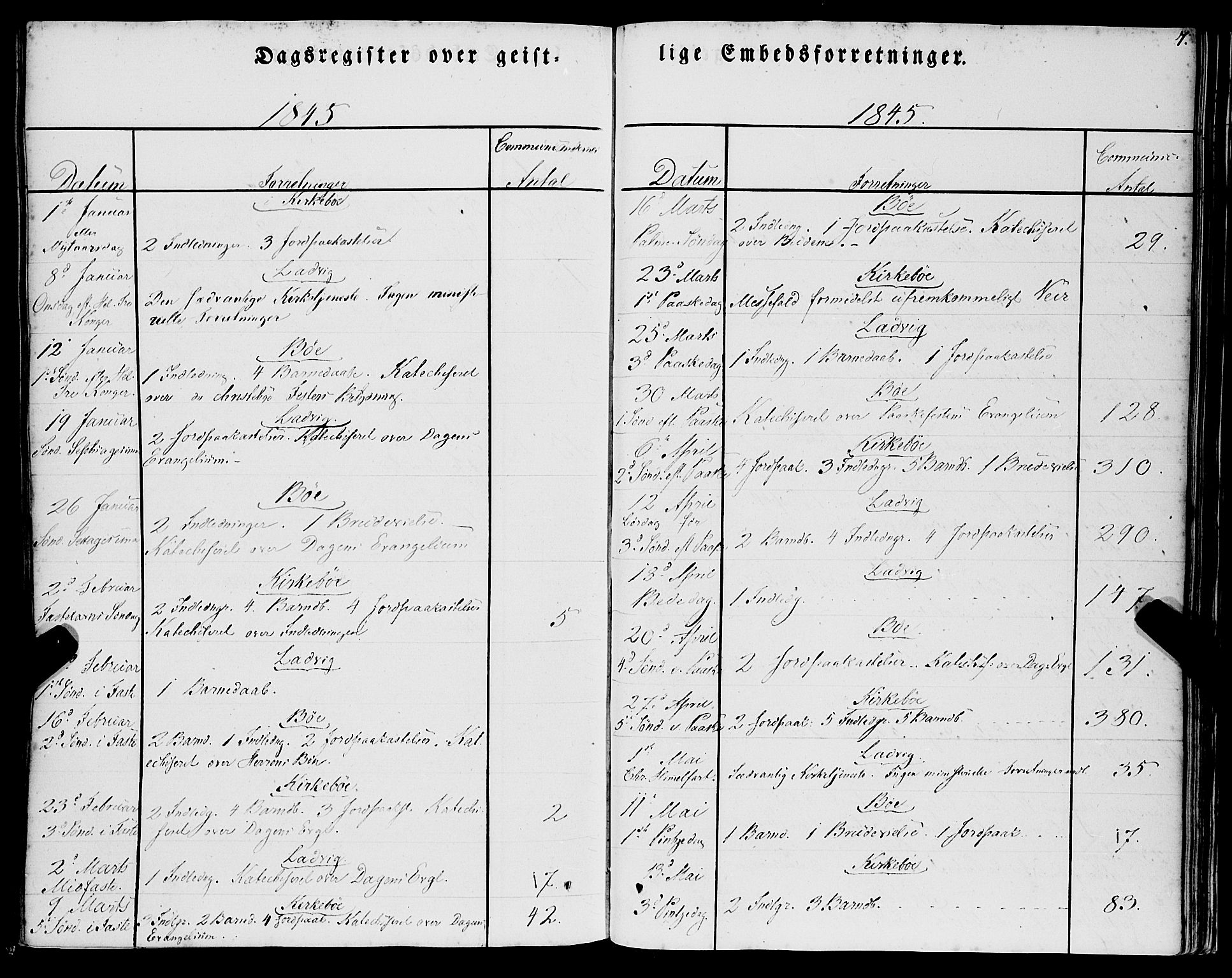 Lavik sokneprestembete, SAB/A-80901: Parish register (official) no. A 3, 1843-1863, p. 7
