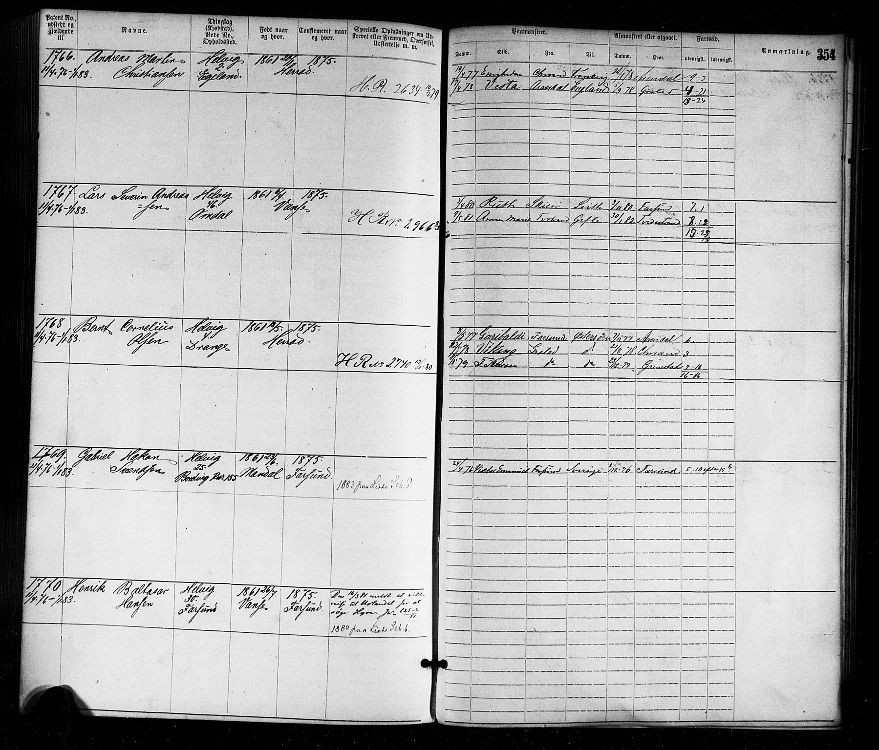 Farsund mønstringskrets, AV/SAK-2031-0017/F/Fa/L0001: Annotasjonsrulle nr 1-1920 med register, M-1, 1869-1877, p. 386