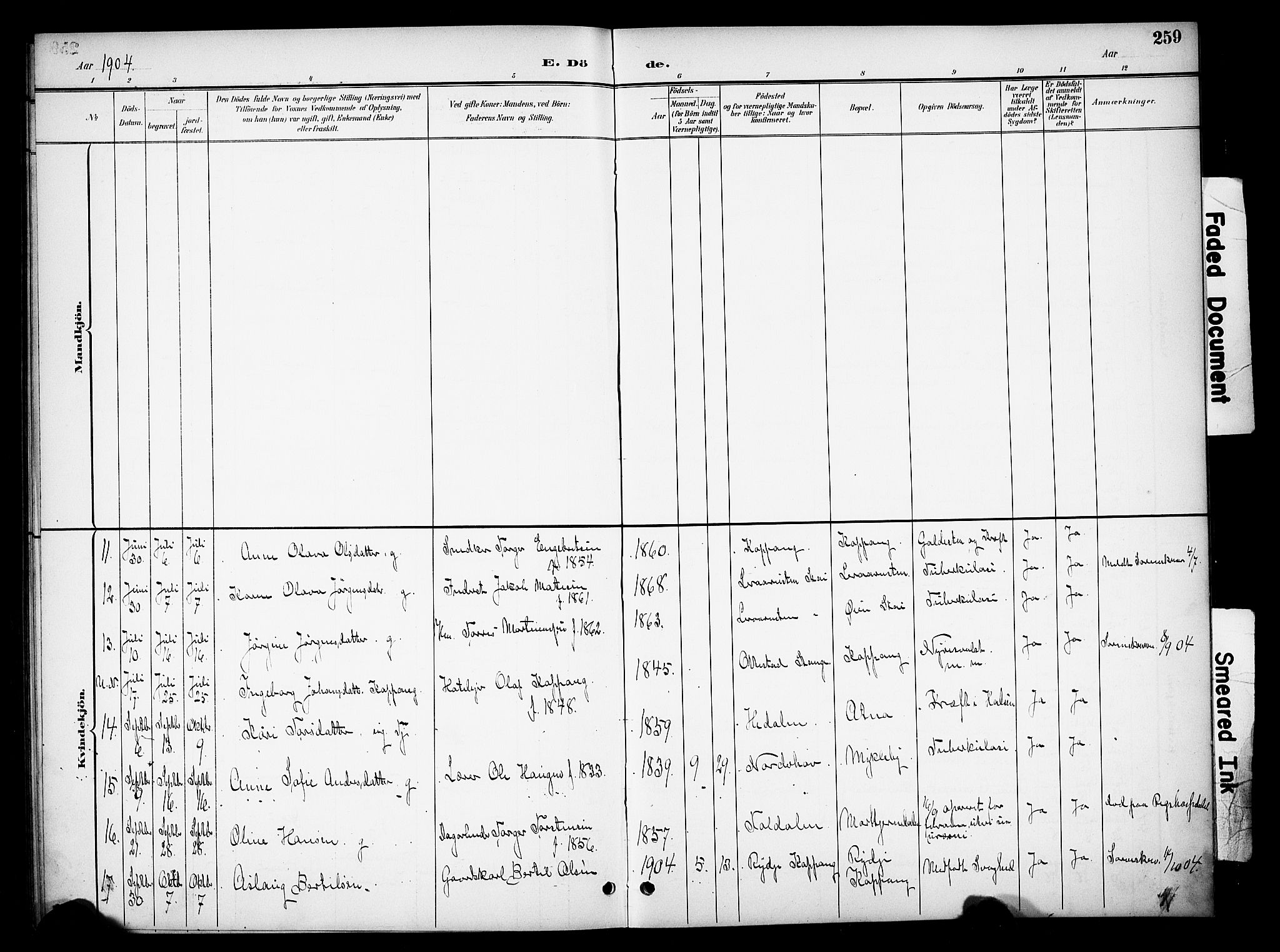 Stor-Elvdal prestekontor, AV/SAH-PREST-052/H/Ha/Hab/L0003: Parish register (copy) no. 3, 1895-1917, p. 259