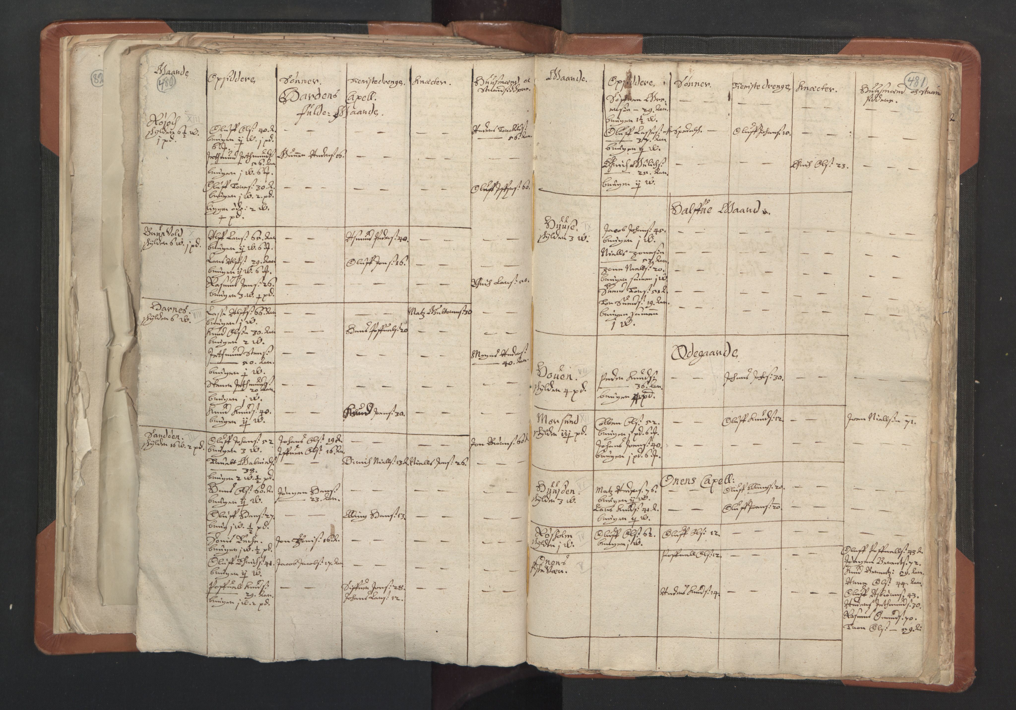 RA, Vicar's Census 1664-1666, no. 27: Romsdal deanery, 1664-1666, p. 480-481