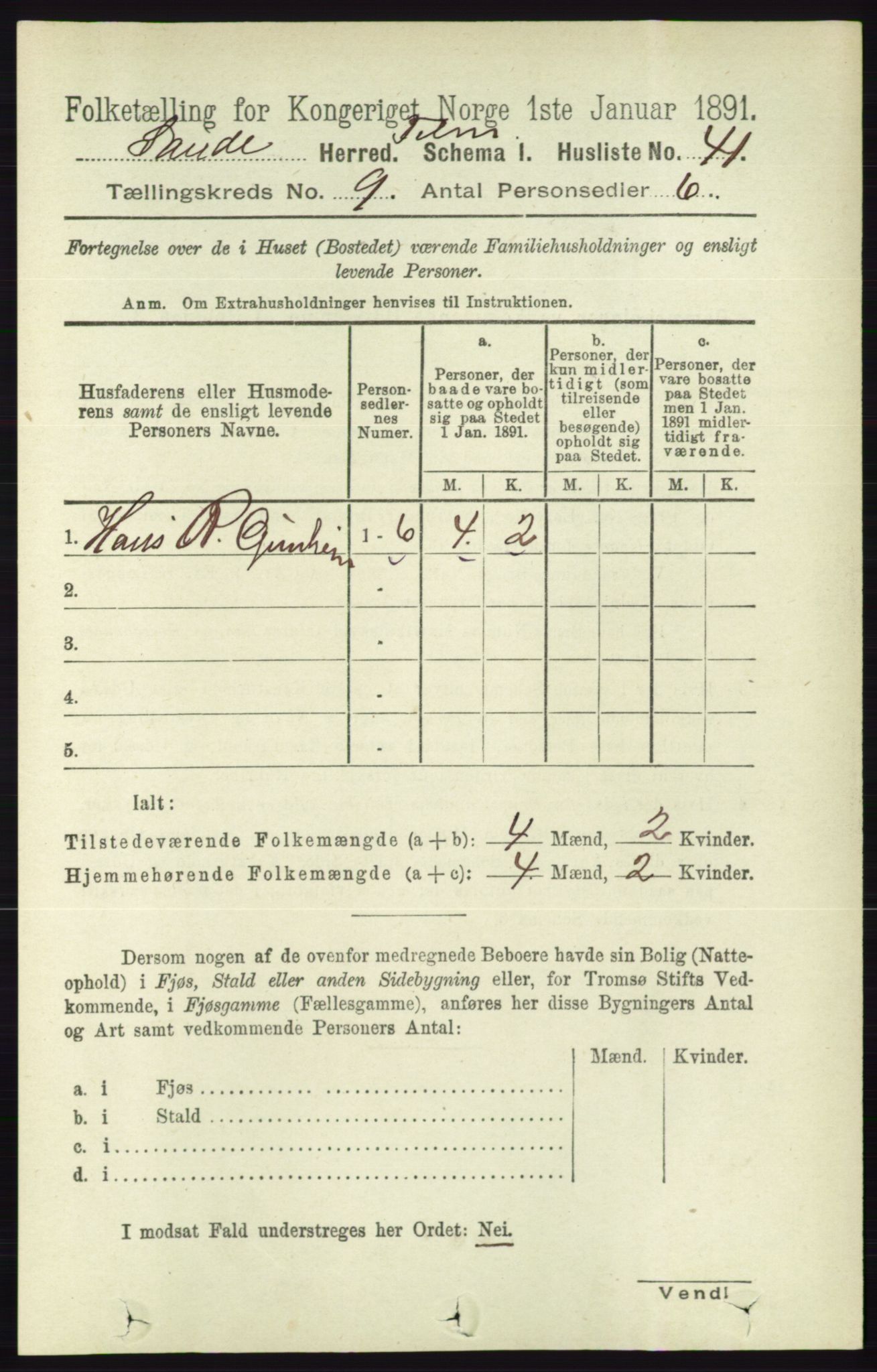 RA, 1891 census for 0822 Sauherad, 1891, p. 2701