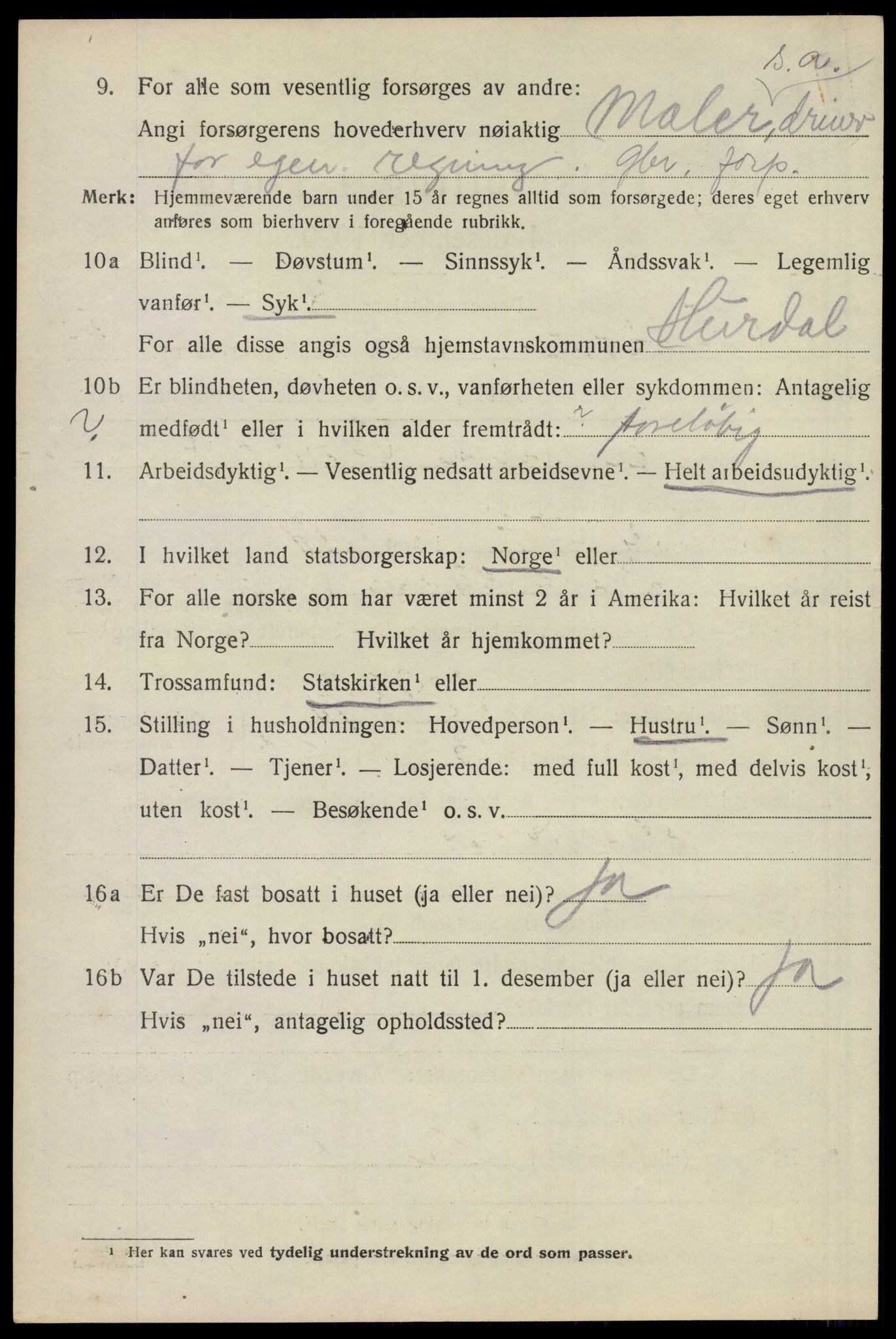 SAO, 1920 census for Hurdal, 1920, p. 3819