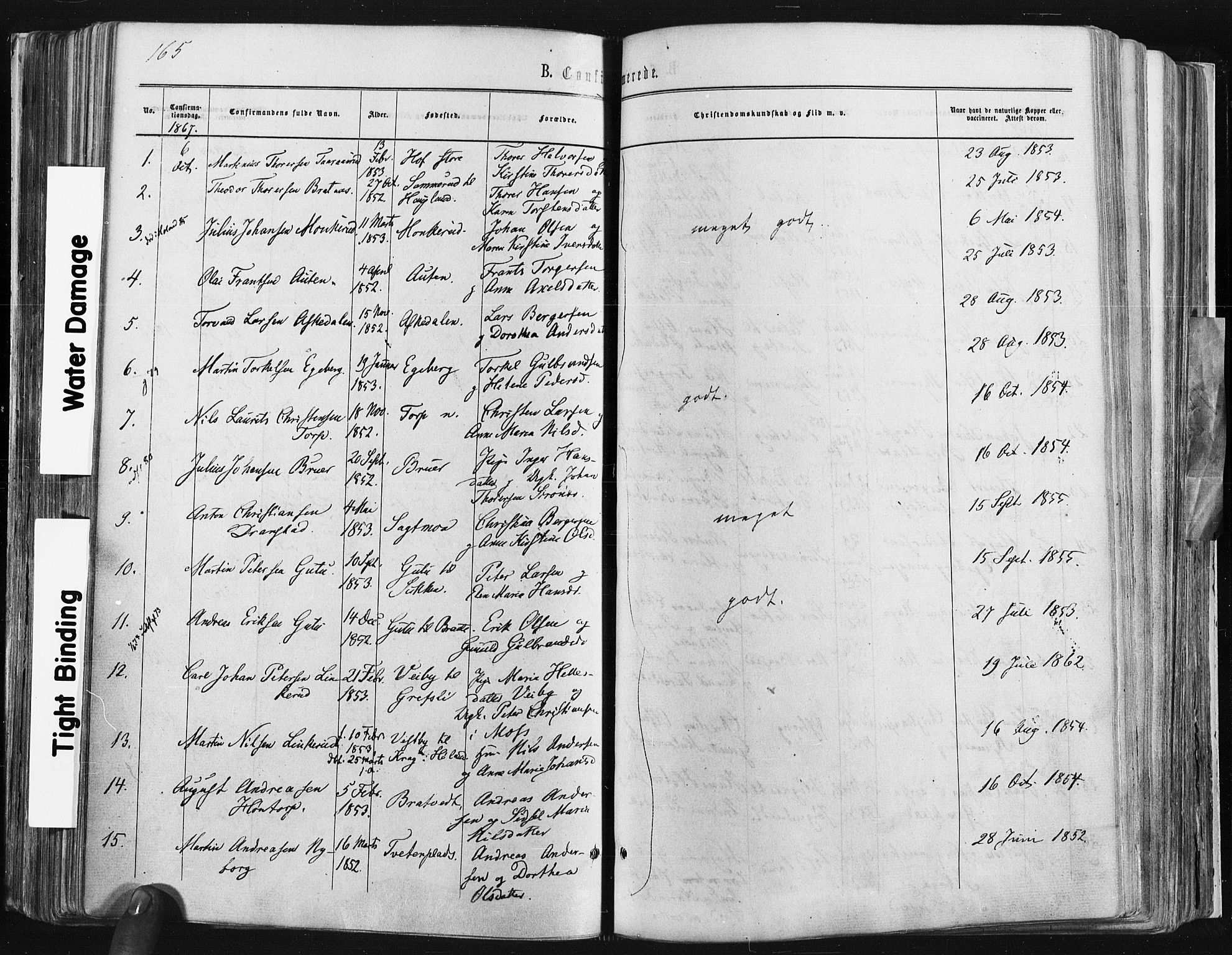 Trøgstad prestekontor Kirkebøker, SAO/A-10925/F/Fa/L0009: Parish register (official) no. I 9, 1865-1877, p. 165