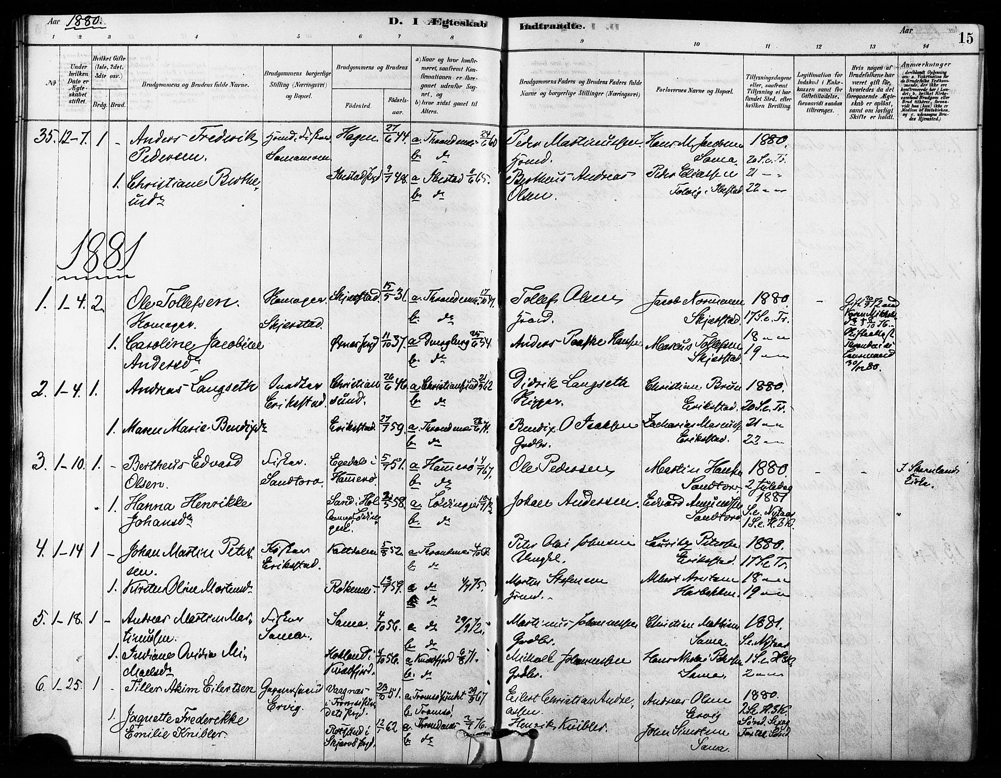Trondenes sokneprestkontor, SATØ/S-1319/H/Ha/L0015kirke: Parish register (official) no. 15, 1878-1889, p. 15