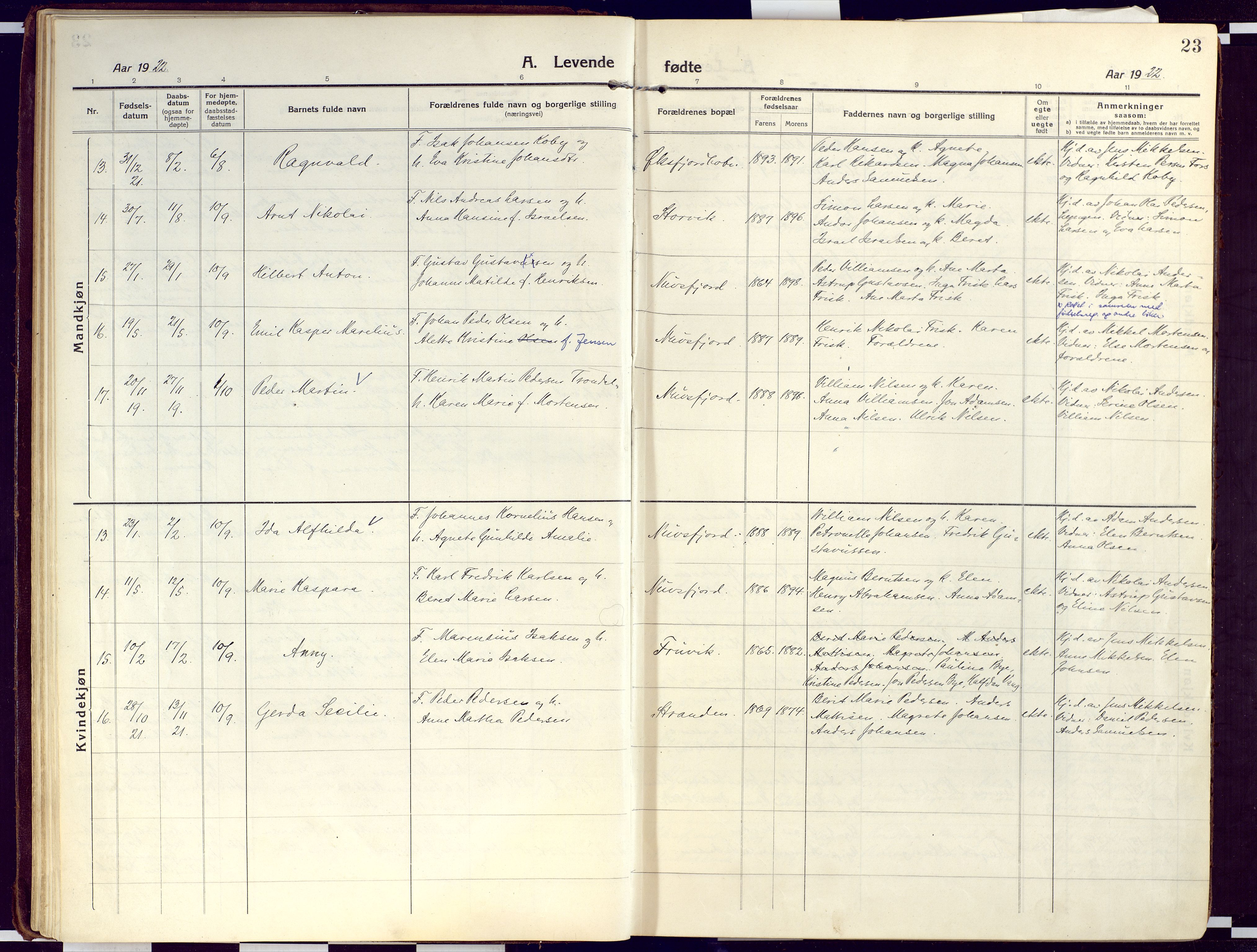 Loppa sokneprestkontor, SATØ/S-1339/H/Ha/L0012kirke: Parish register (official) no. 12, 1917-1932, p. 23