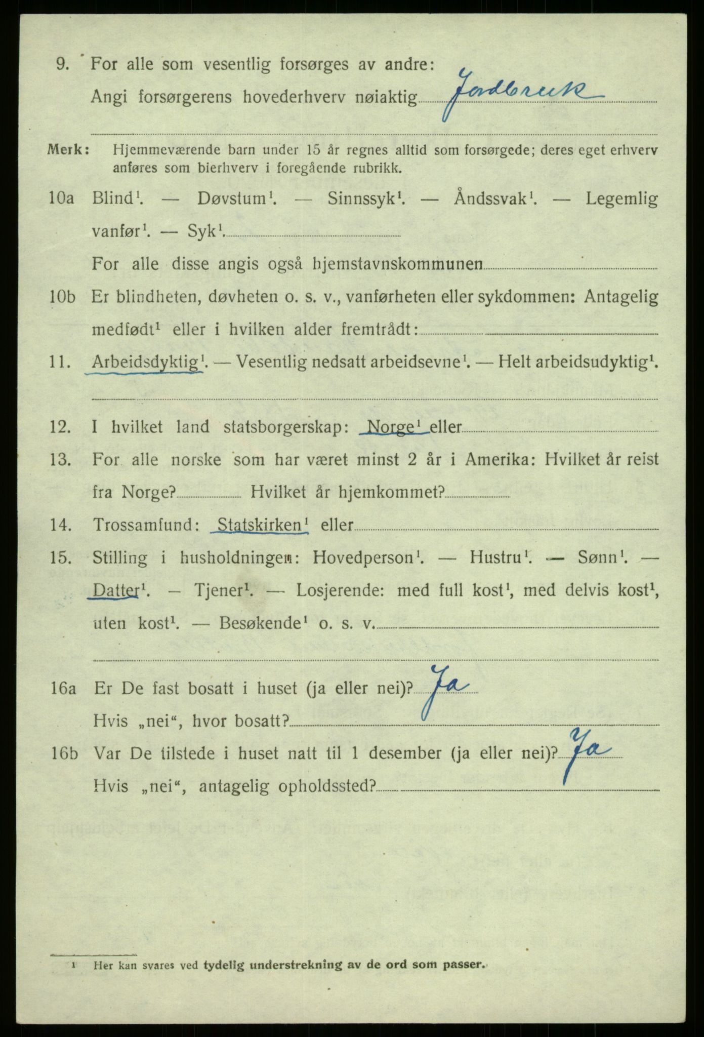 SAB, 1920 census for Lavik, 1920, p. 2255