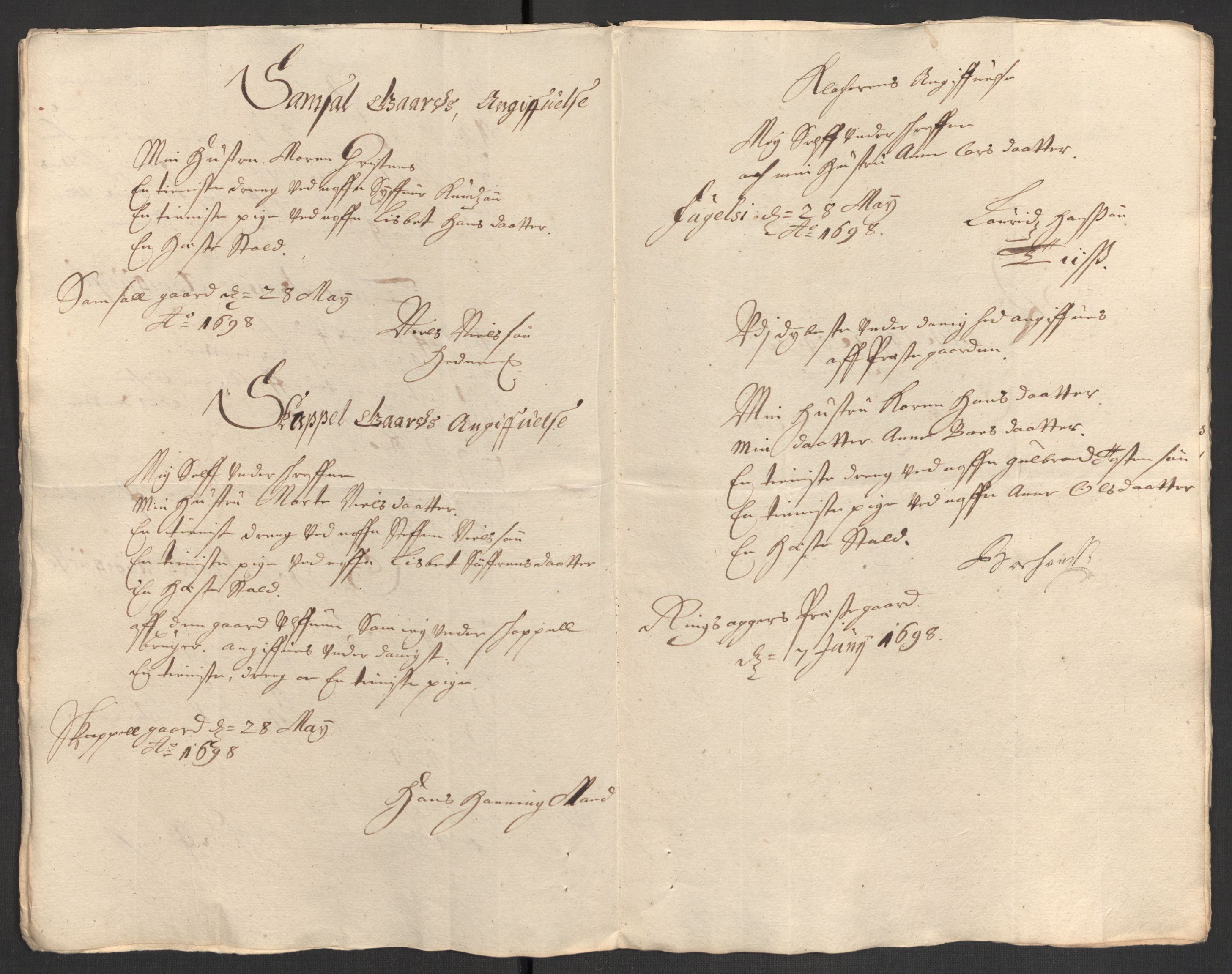 Rentekammeret inntil 1814, Reviderte regnskaper, Fogderegnskap, RA/EA-4092/R16/L1037: Fogderegnskap Hedmark, 1697-1698, p. 398