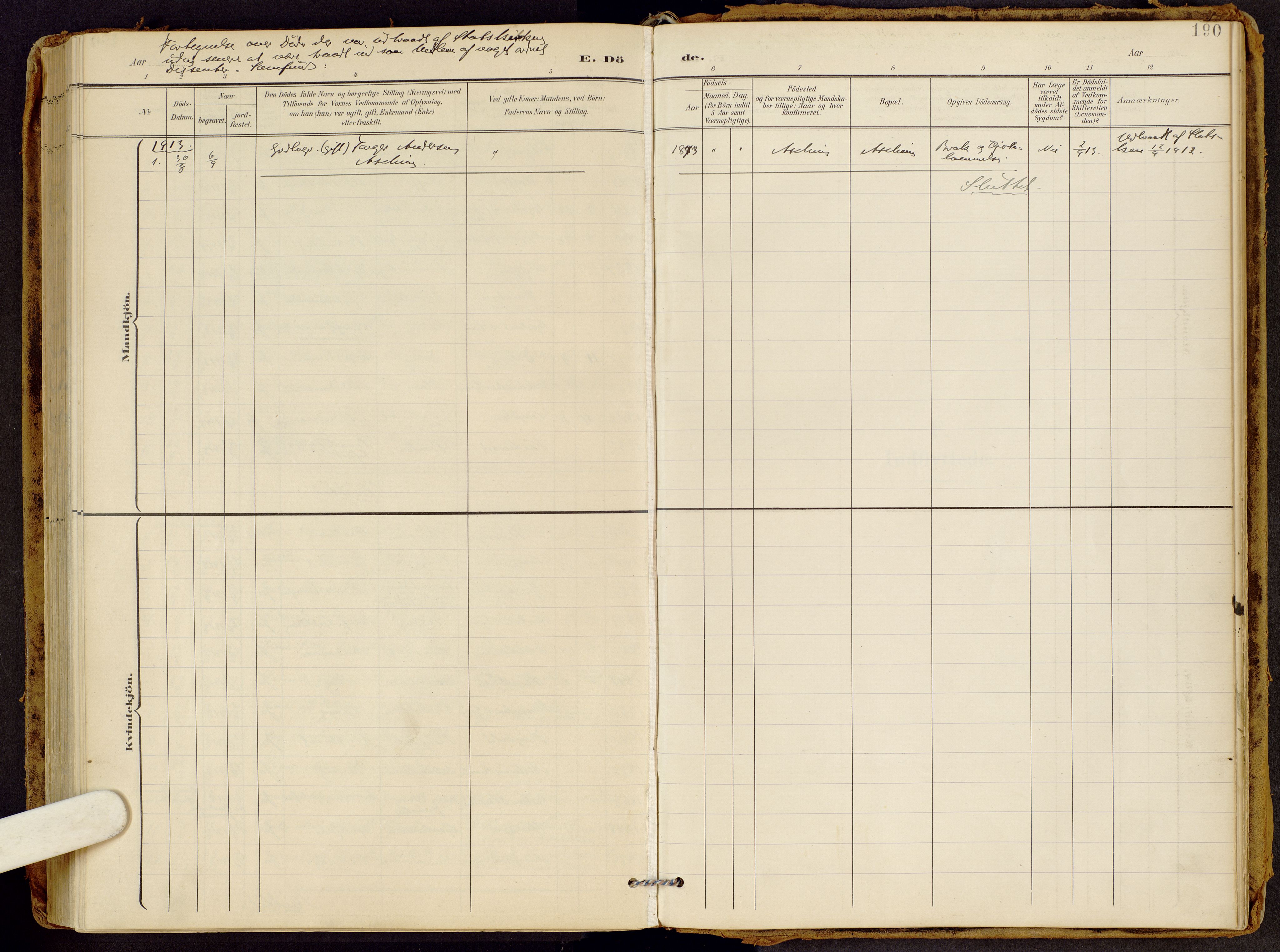 Brandbu prestekontor, SAH/PREST-114/H/Ha/Haa/L0002: Parish register (official) no. 2, 1899-1914, p. 190
