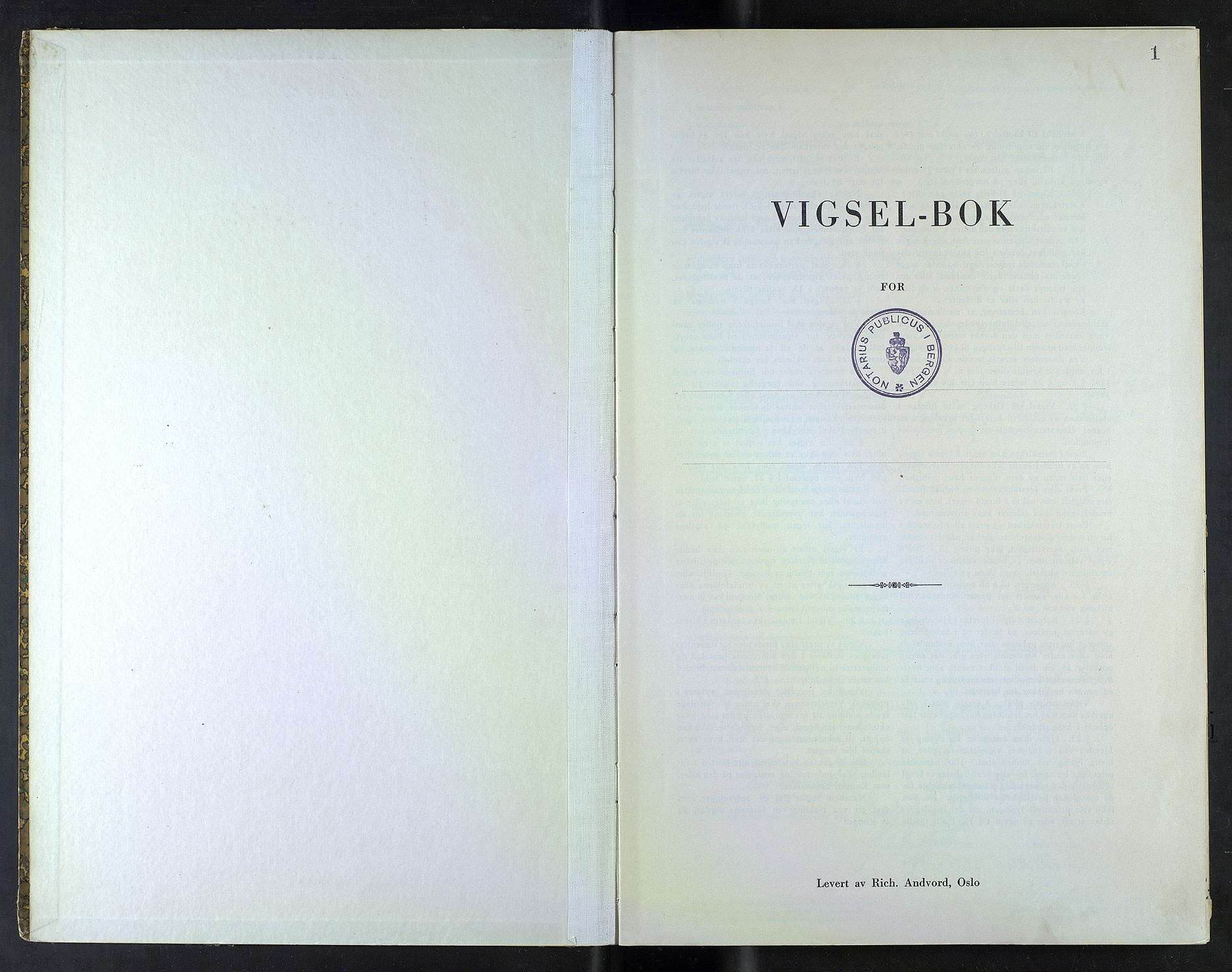 Byfogd og Byskriver i Bergen, SAB/A-3401/10/10F/L0024: Vielsesprotokoller, 1942-1943, p. 1