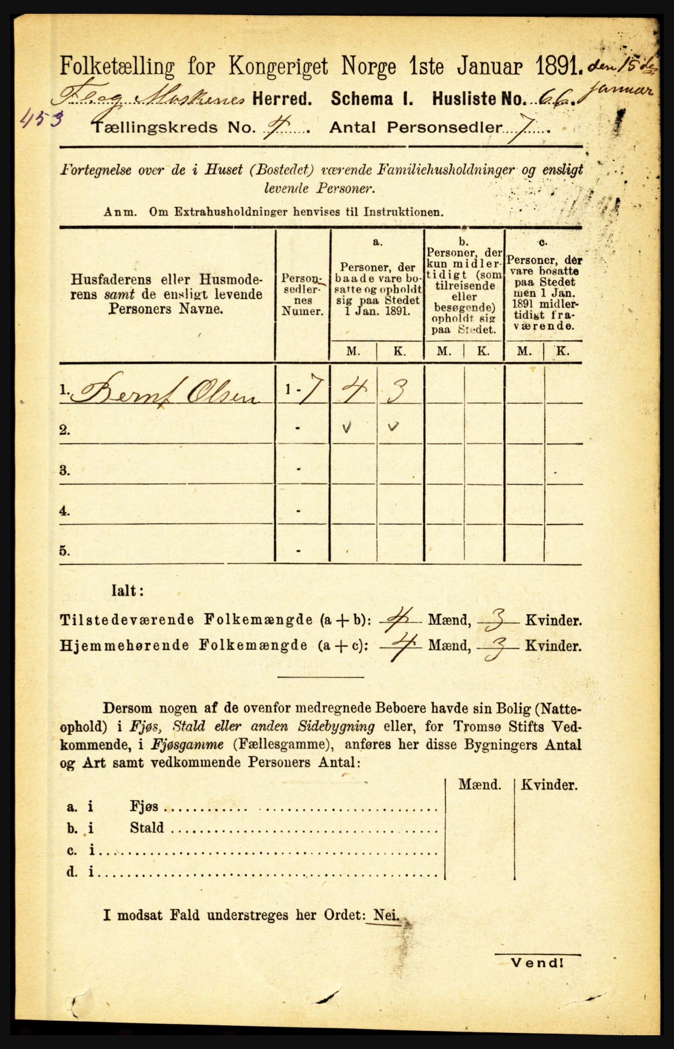 RA, 1891 census for 1859 Flakstad, 1891, p. 1850